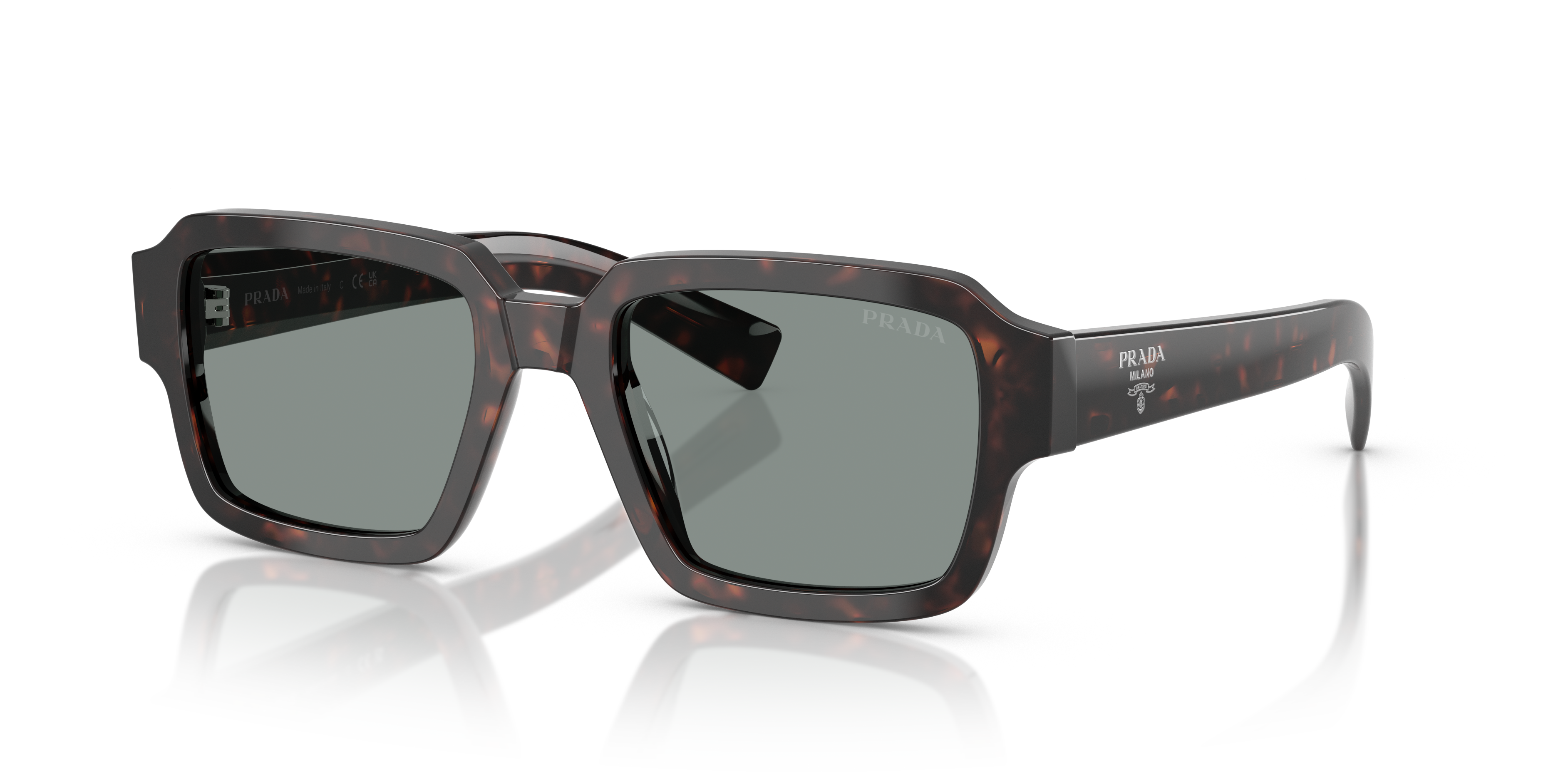 Prada PR 02ZSF M (54 - 19) with Blue lenses and Tortoise frame
