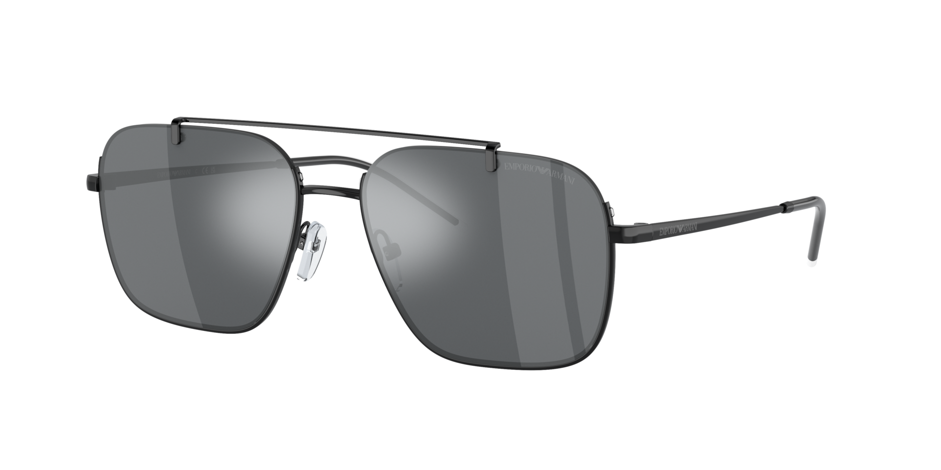 Emporio Armani Homme Sunglass EA2150 - Couleur du Monture Noir brillant Couleur de Lentille Noir Effet Miroir Gris Clair 90 €