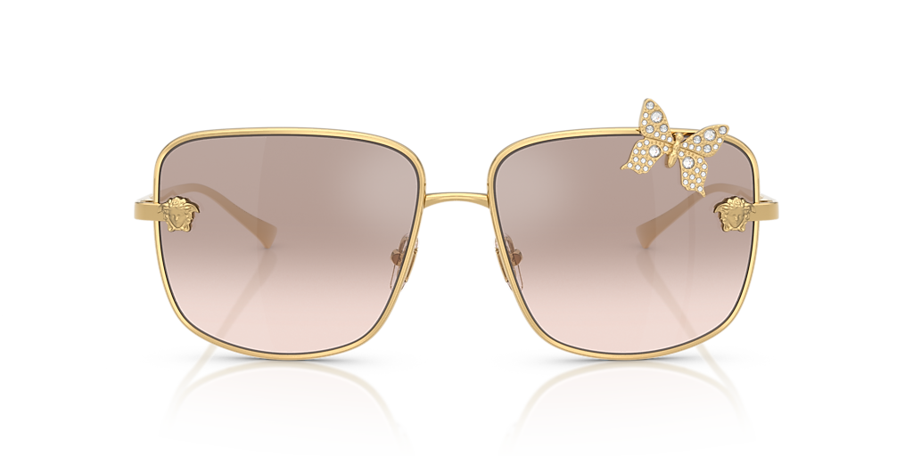【かわいいウサギ】VERSACE サングラス Versace VE2282 XL (59 - 15) with Brown lenses and Gold frame