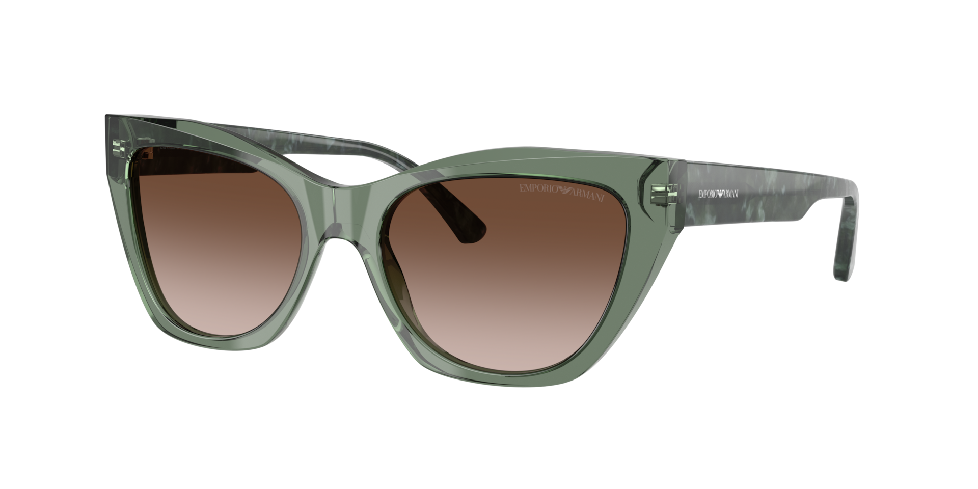 Emporio Armani Femme Sunglass EA4176 - Couleur du Monture Vert transparent brillant Couleur de Lentille Dgrad Marron 69 €
