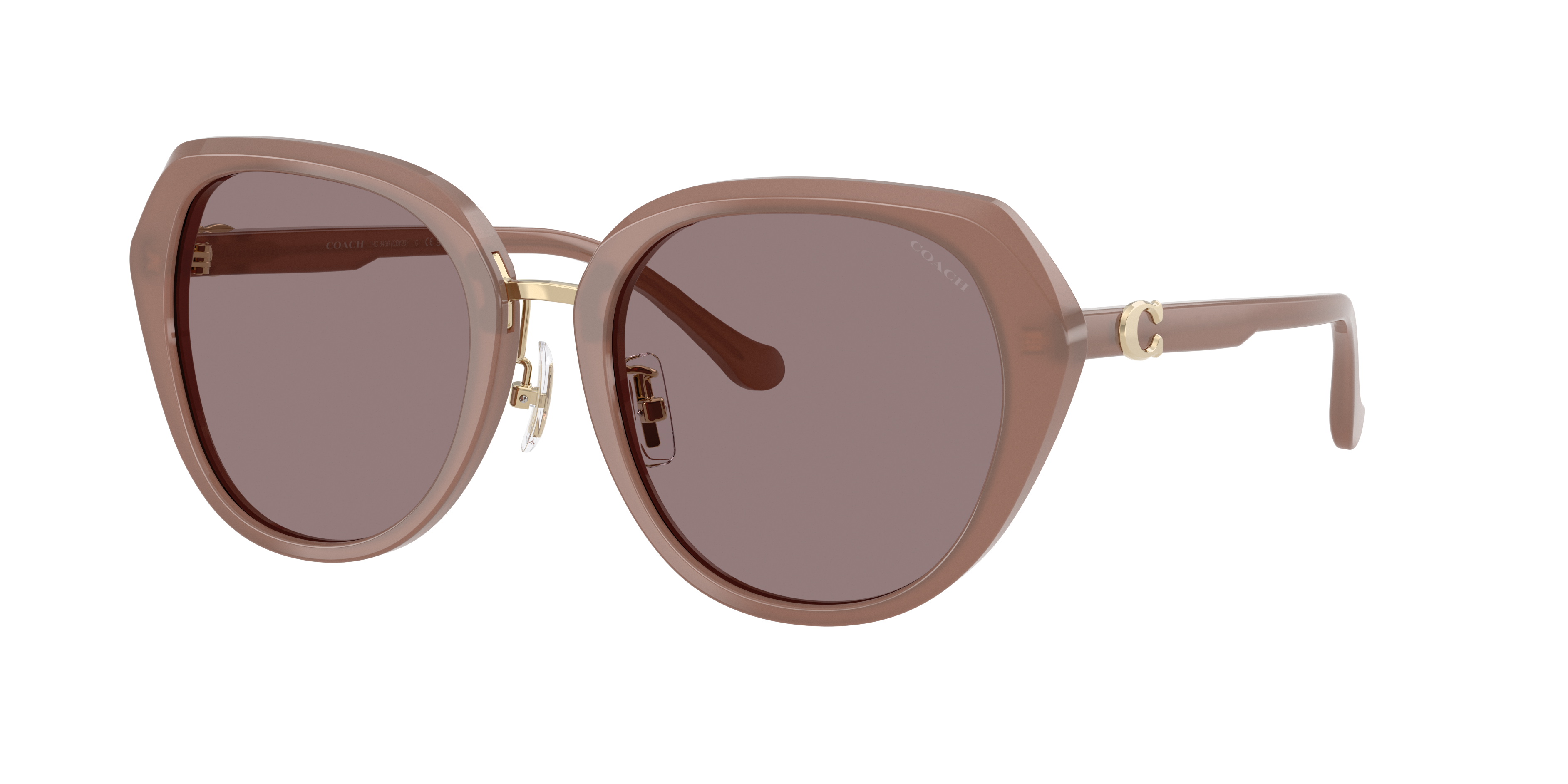 Coach Woman Sunglass CBY93 -  Frame color: Milky Putty, Lens color: Purple Solid