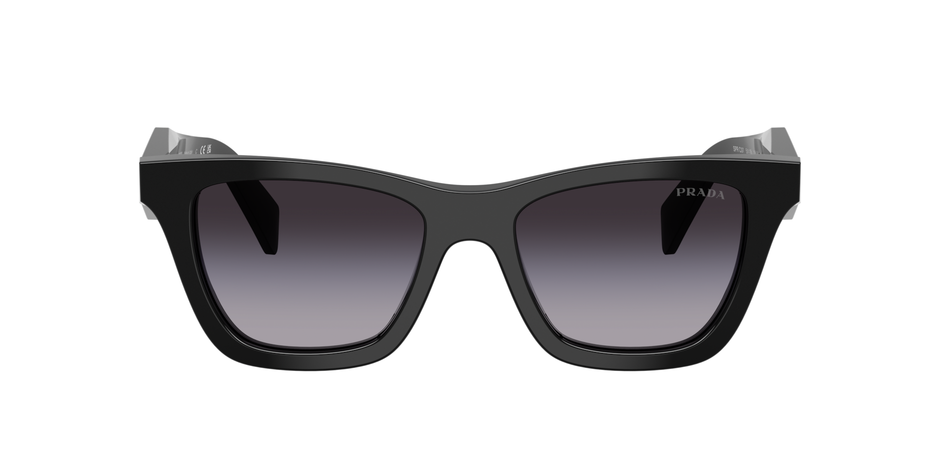 Prada PR C07S S (51 - 18) com Lentes Cinza e Armação Preto