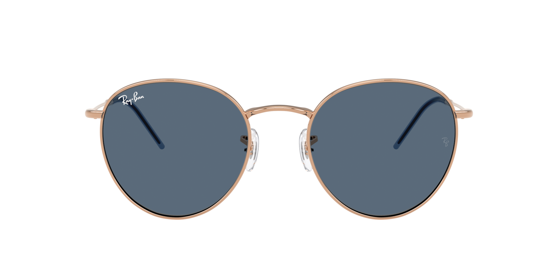 Ray-Ban Round Reverse XL (55 - 21) with Blue lenses and Gold frame