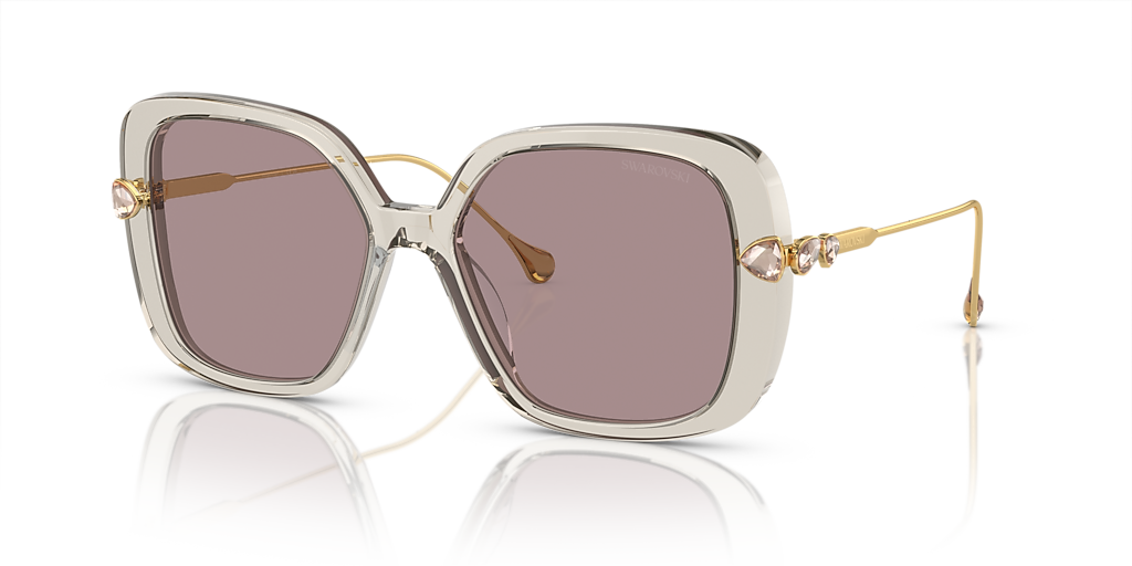 【現行品・正規】Swarovski サングラス SK6011 Swarovski SK6011 XL (55 - 17) with Violet lenses and Brown frame