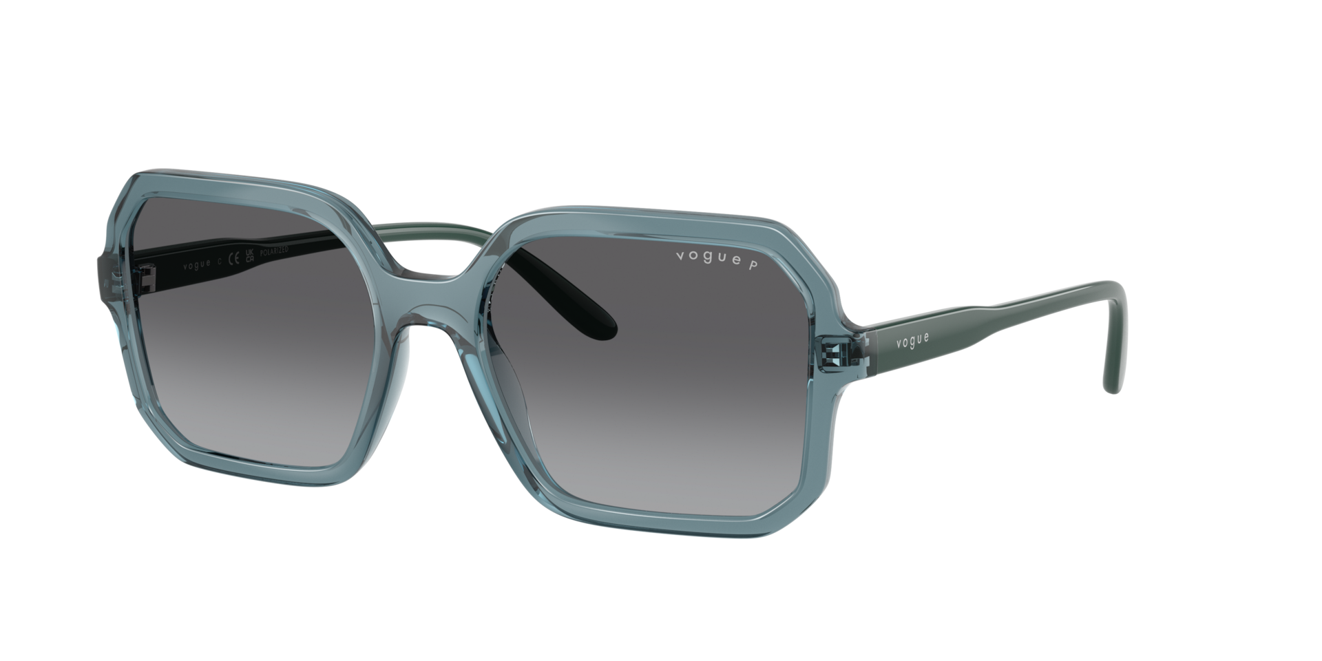 Vogue Eyewear Woman Sunglass VO5696S -  Frame color: Transparent Light Blue, Lens color: Gradient Grey Polarized