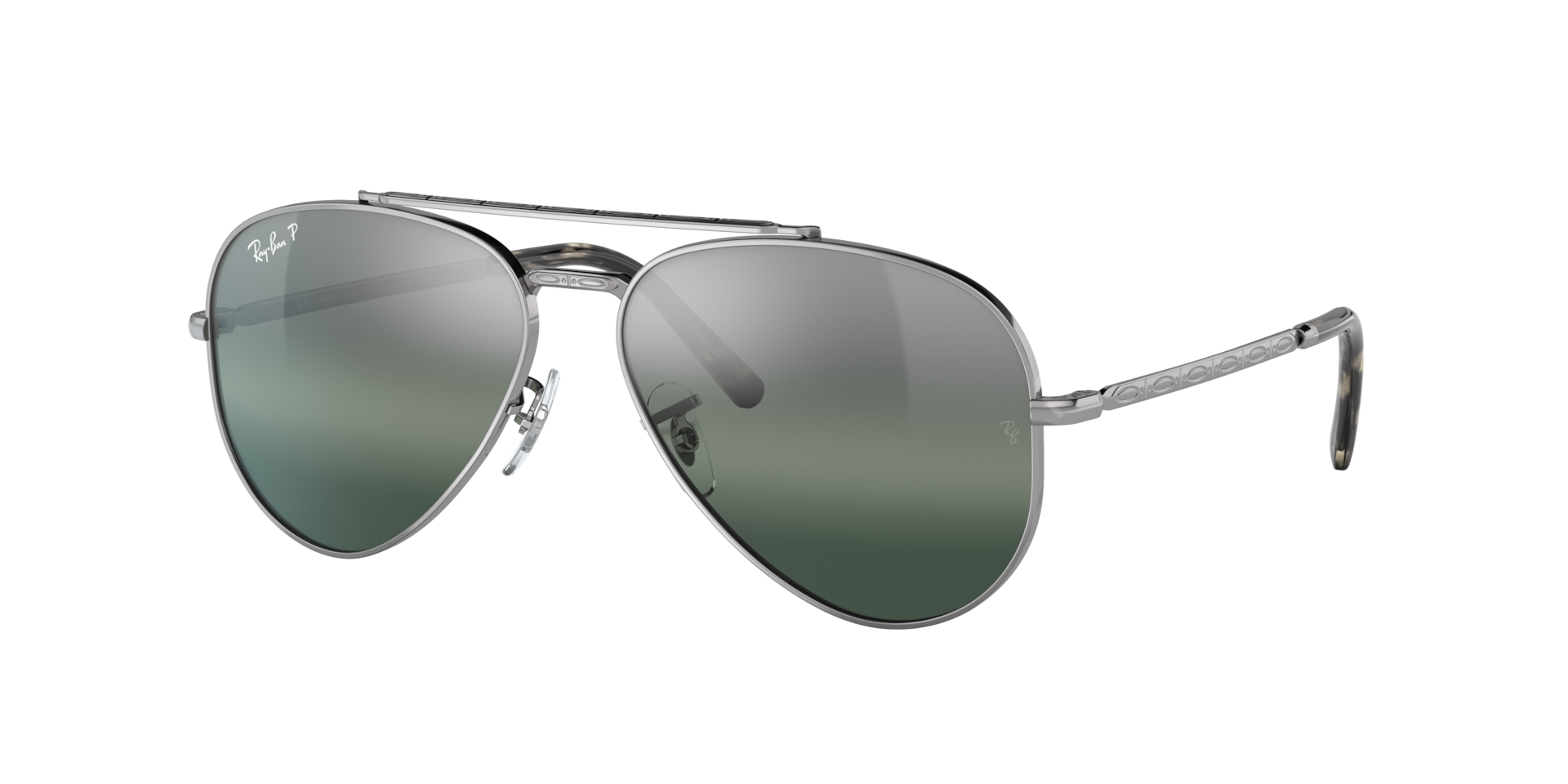 Ray-Ban Unisex Sunglass New Aviator -  Frame color: Gunmetal, Lens color: Clear/Blue