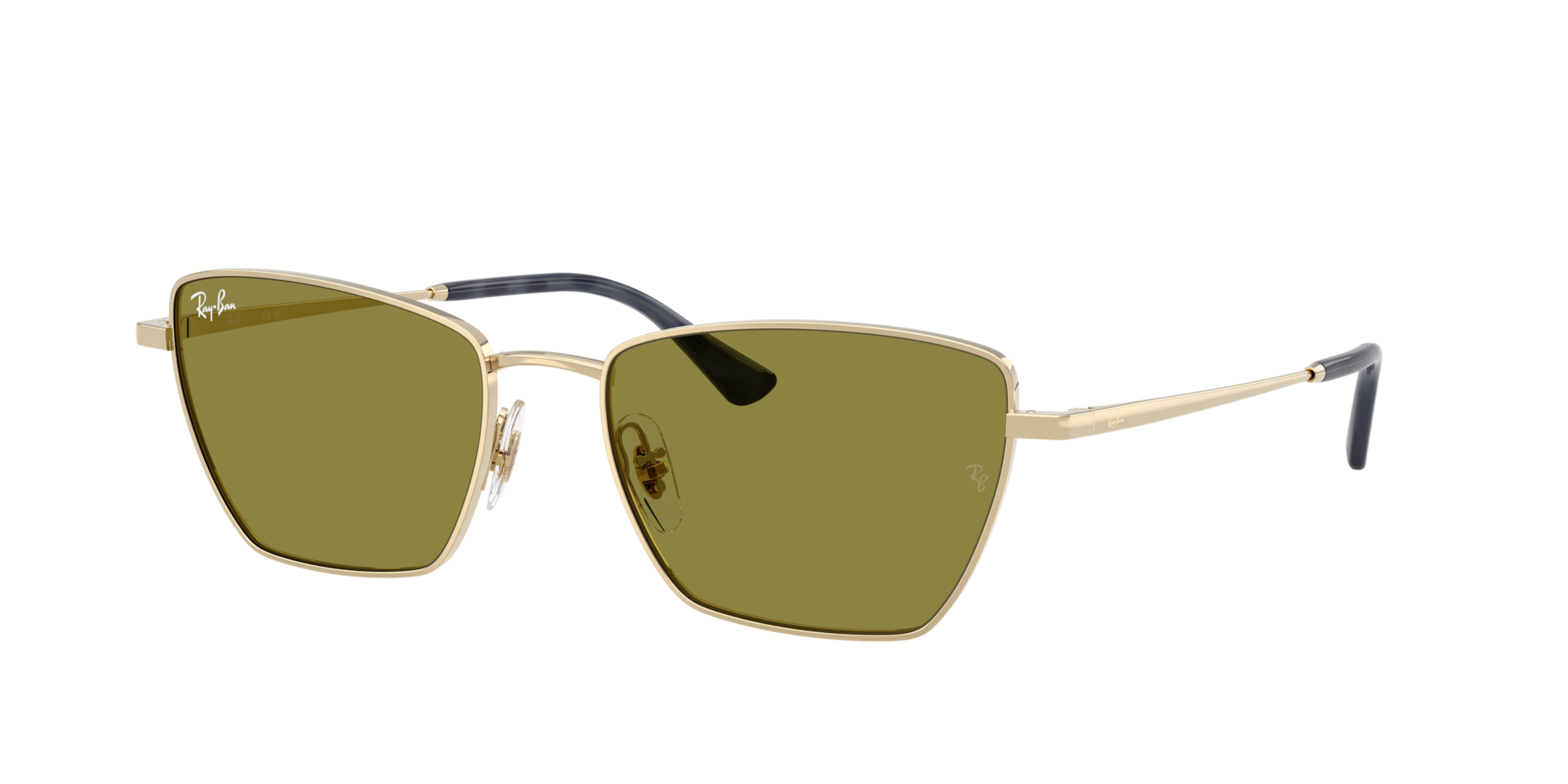 Ray-Ban Unisex Sunglass Drea Bio-Based -  Frame color: Pale Gold, Lens color: Green