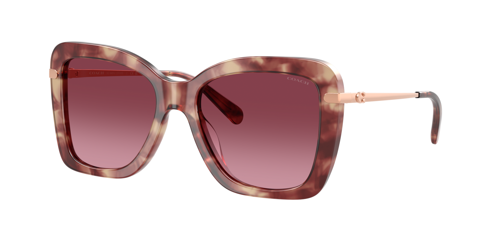 Coach Woman Sunglass CFU03 - Frame color: Purple Tortoise, Lens color: Burgundy Gradient