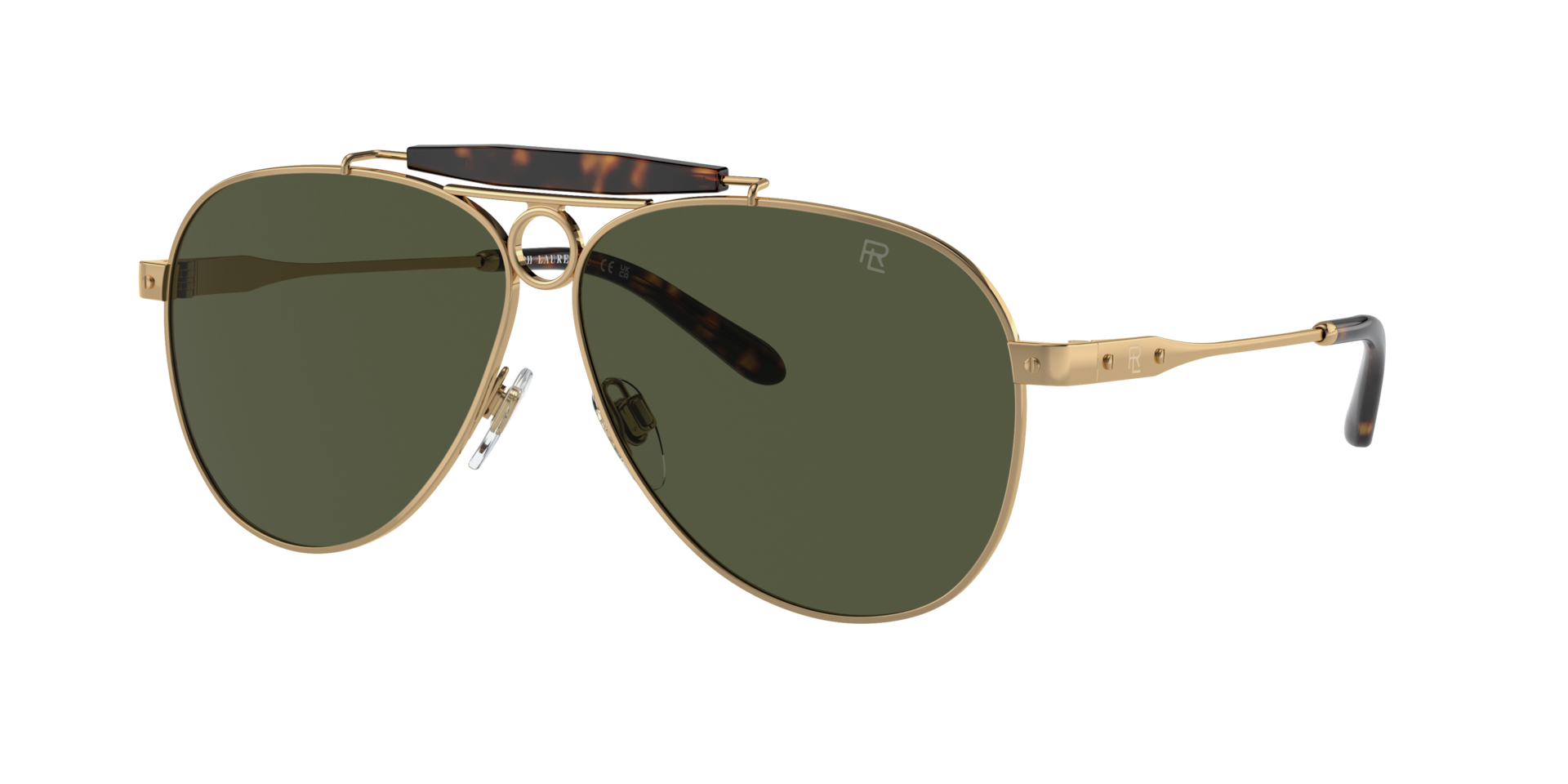 Ralph Lauren Homme Sunglass The Counrtyman - Couleur du Monture Or patin Couleur de Lentille Vert 235 €