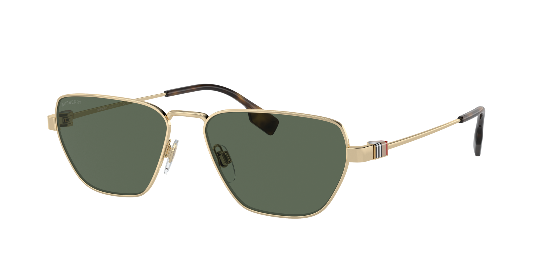 Burberry Homme Sunglass BE3146 - Couleur du Monture Dor clair Couleur de Lentille Vert fonc 111 €