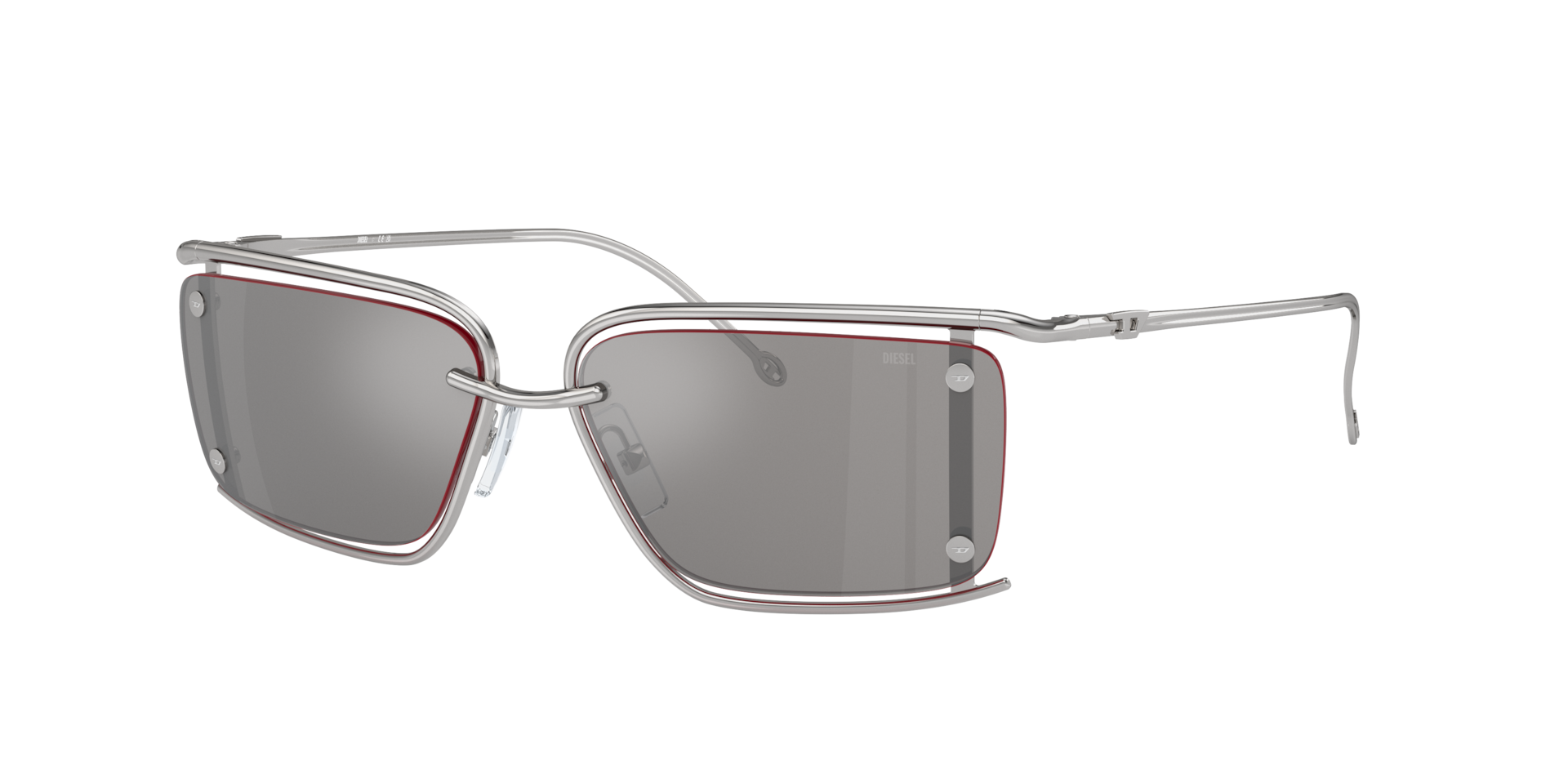 Diesel Unisex Sunglass DL1002 - Couleur du Monture Argent brillant Couleur de Lentille Gris effet miroir 225 €