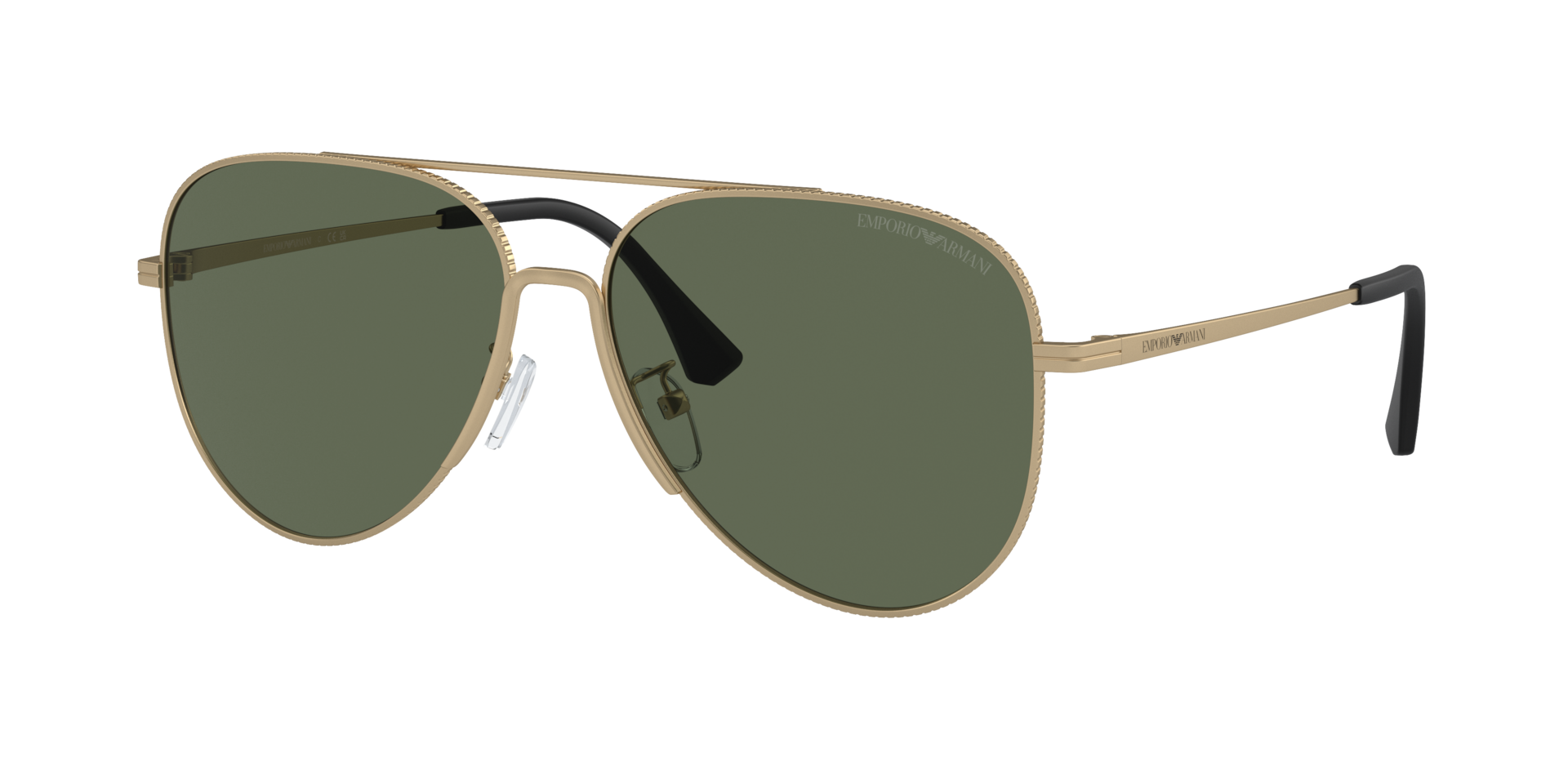 Emporio Armani Man Sunglass EA2149D -  Frame color: Matte Pale Gold, Lens color: Dark Green
