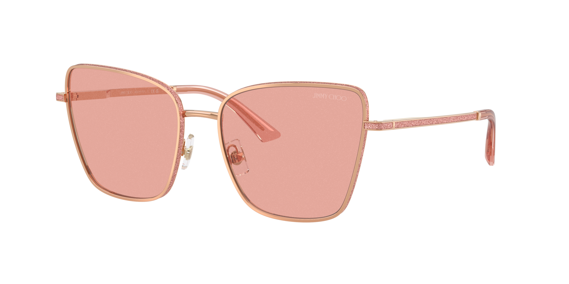 Jimmy Choo Mujer Rosa Con Purpurina Sunglass Jc4023j - Color Del Marco: Rose Gold, Color De La Lente: