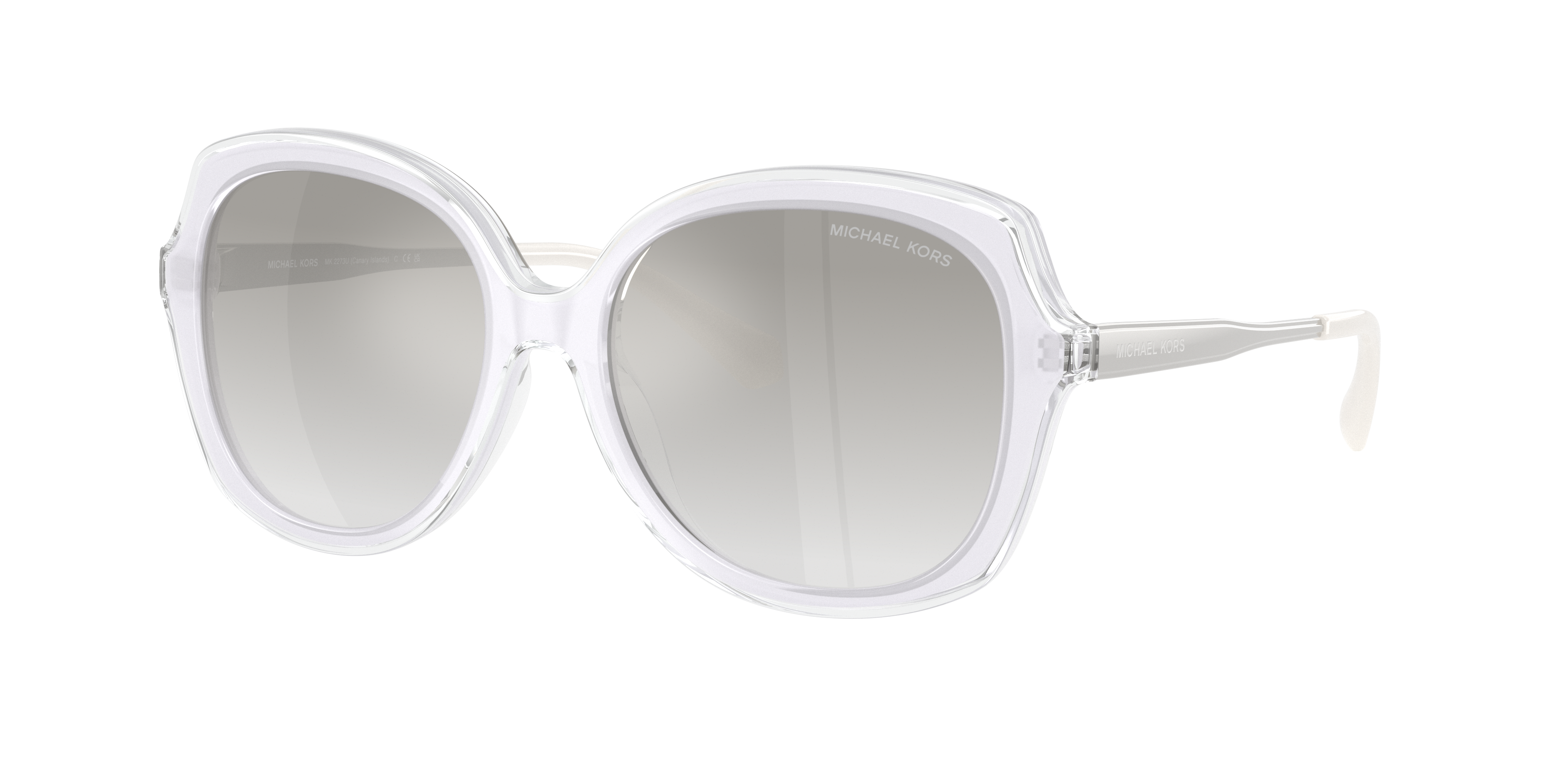 Michael Kors Woman Sunglass Canary Islands -  Frame color: White, Lens color: Grey Gradient