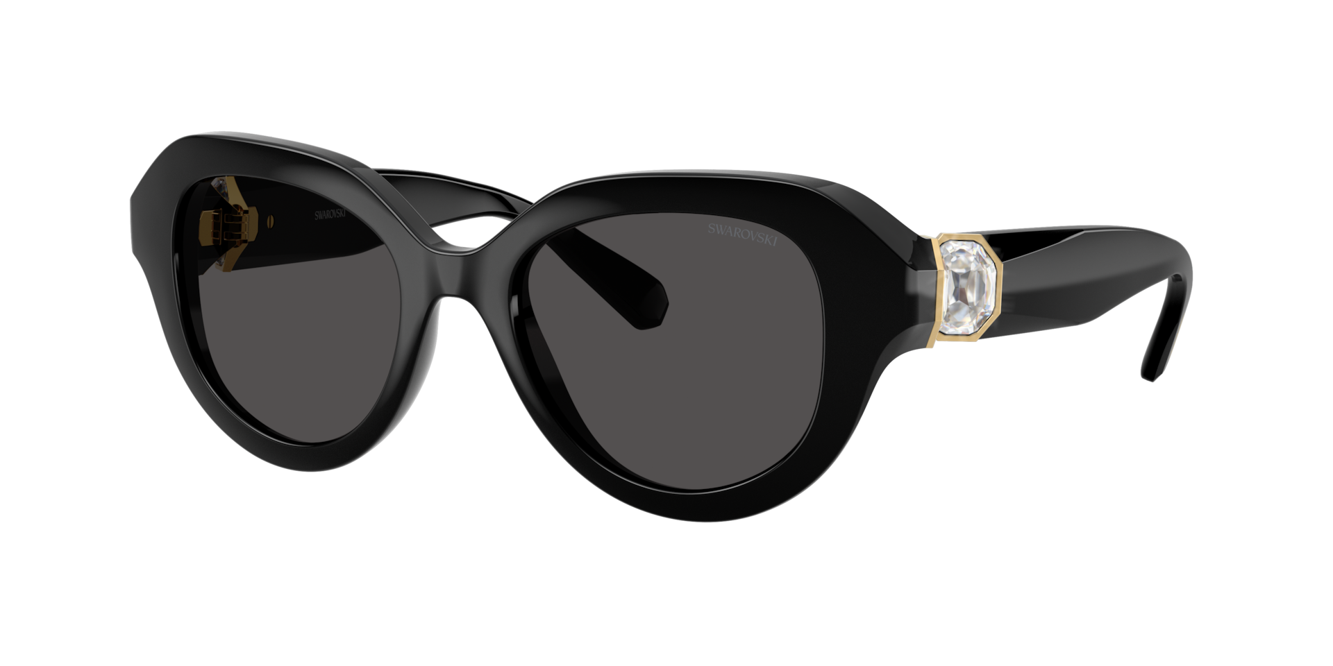 Swarovski Grey Woman Sk6037 100187 Sunglasses Injected Black Round Normal - Image 3