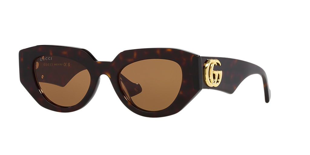 小物 GUCCI linestone clear sunglasses brown Gucci GG1421S S (51 - 20) with Brown lenses and Tortoise frame