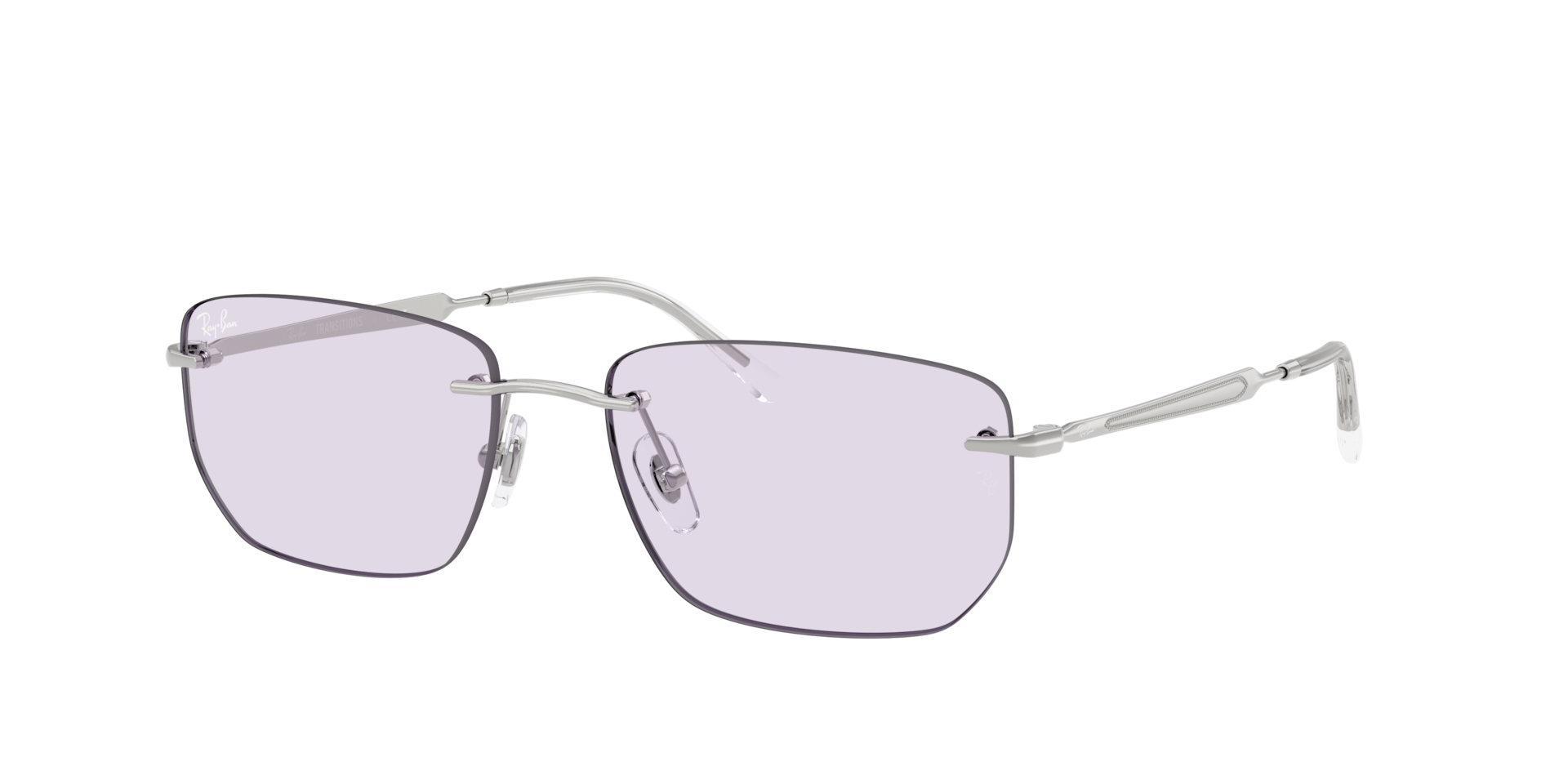 Ray-Ban Unisex Sunglass RB3768 Transitions ® Color Touch ™ Lenses -  Frame color: Silver, Lens color: Amethyst