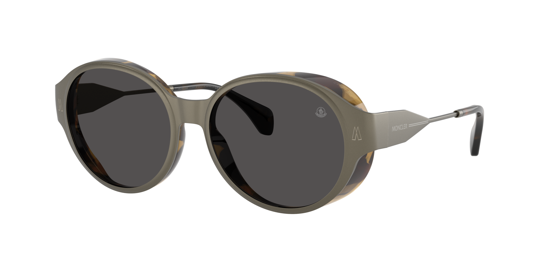 Moncler Unisex Sunglass AUROS -  Frame color: Matte Anthracite, Lens color: Dark Grey Solid