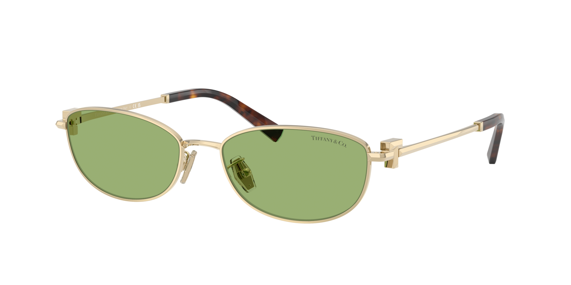 Tiffany & Co. Unisex Sunglass TF3115 -  Frame color: Pale Gold, Lens color: Green