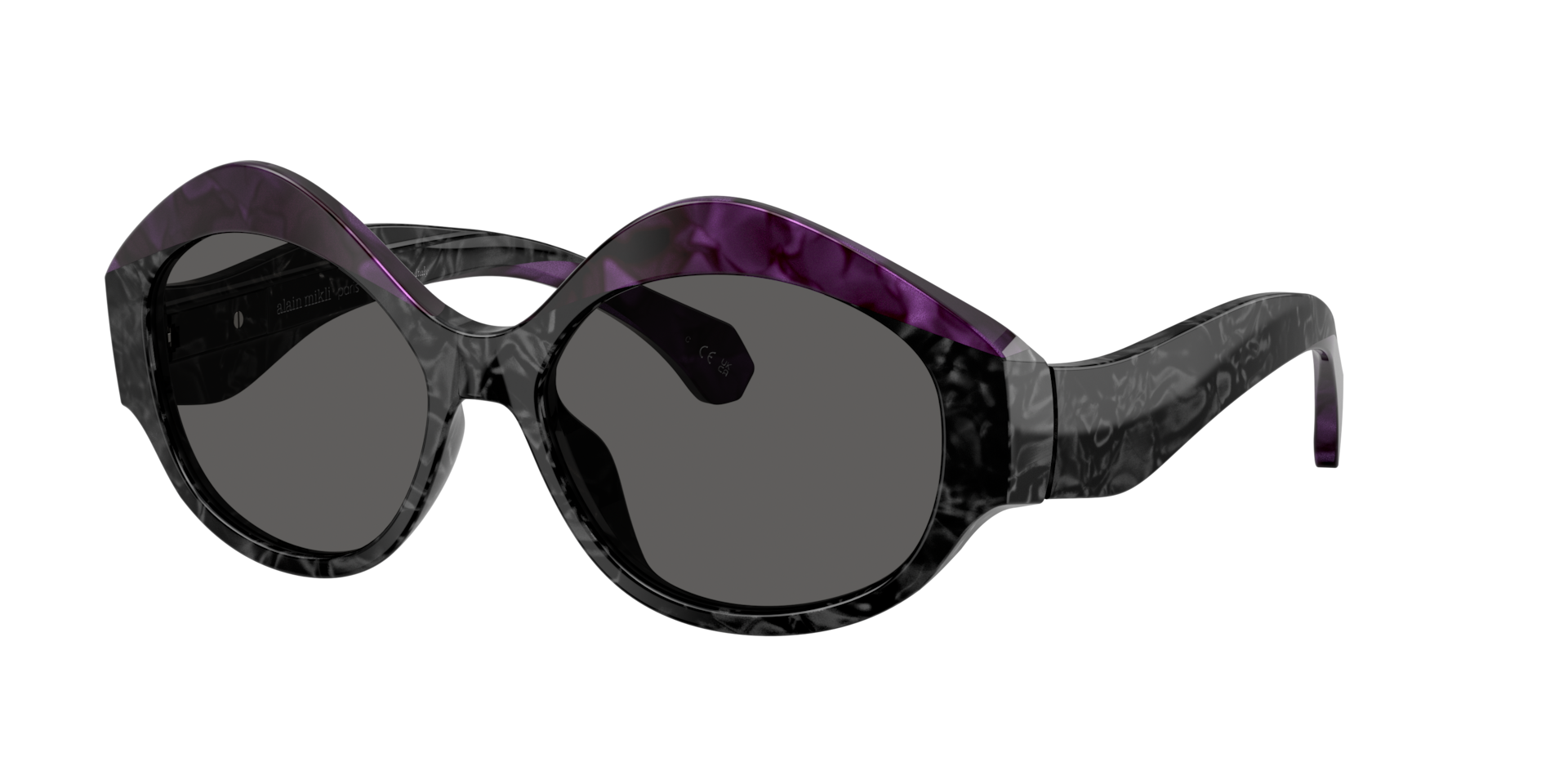 Alain Mikli Woman Sunglass A05520 -  Frame color: Purple Nacree/Black Nacree, Lens color: Dark Grey