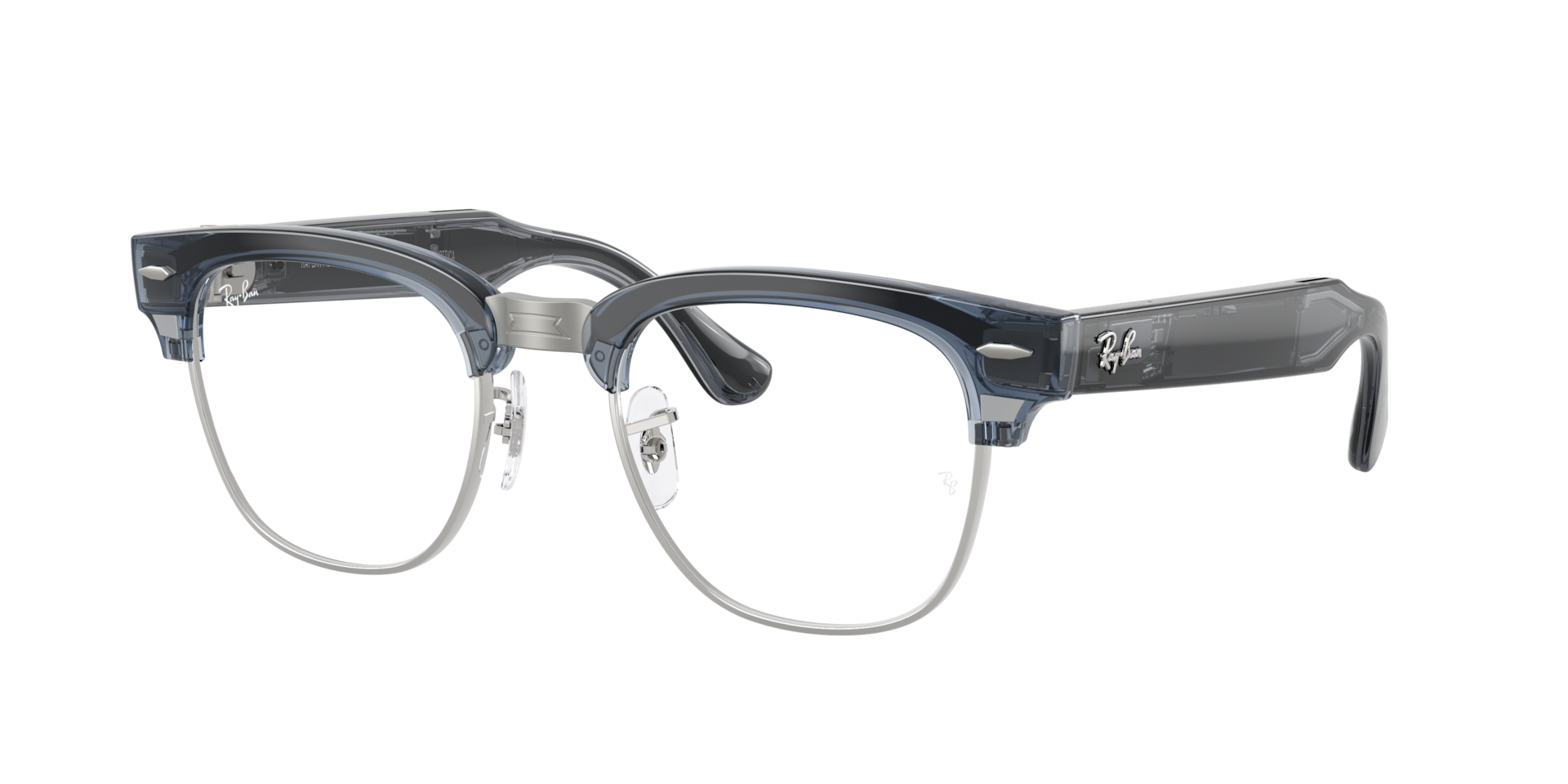 RayBan Unisex RayBan Meta Audio Clubmaster Frame color Transparent Sky Blue Lens color ClearSapphire