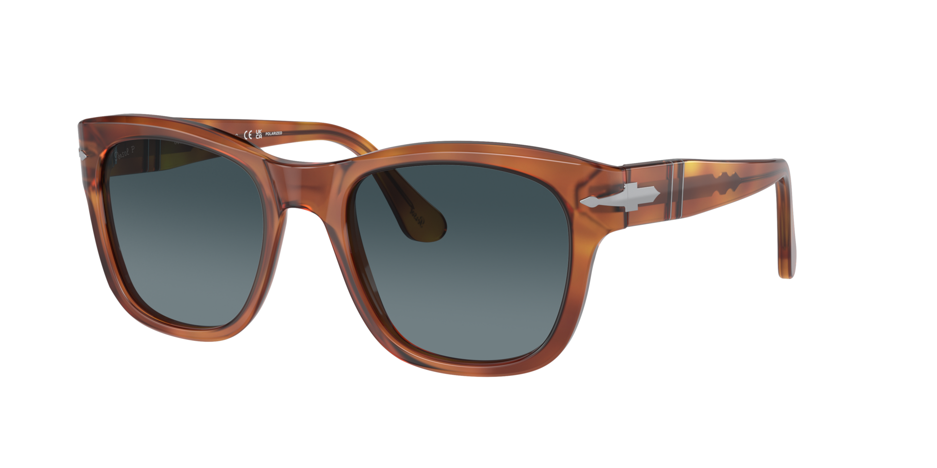 Persol Unisex Sunglass PO3313S -  Frame color: Terra Di Siena, Lens color: Light Blue Gradient Dark Polarized