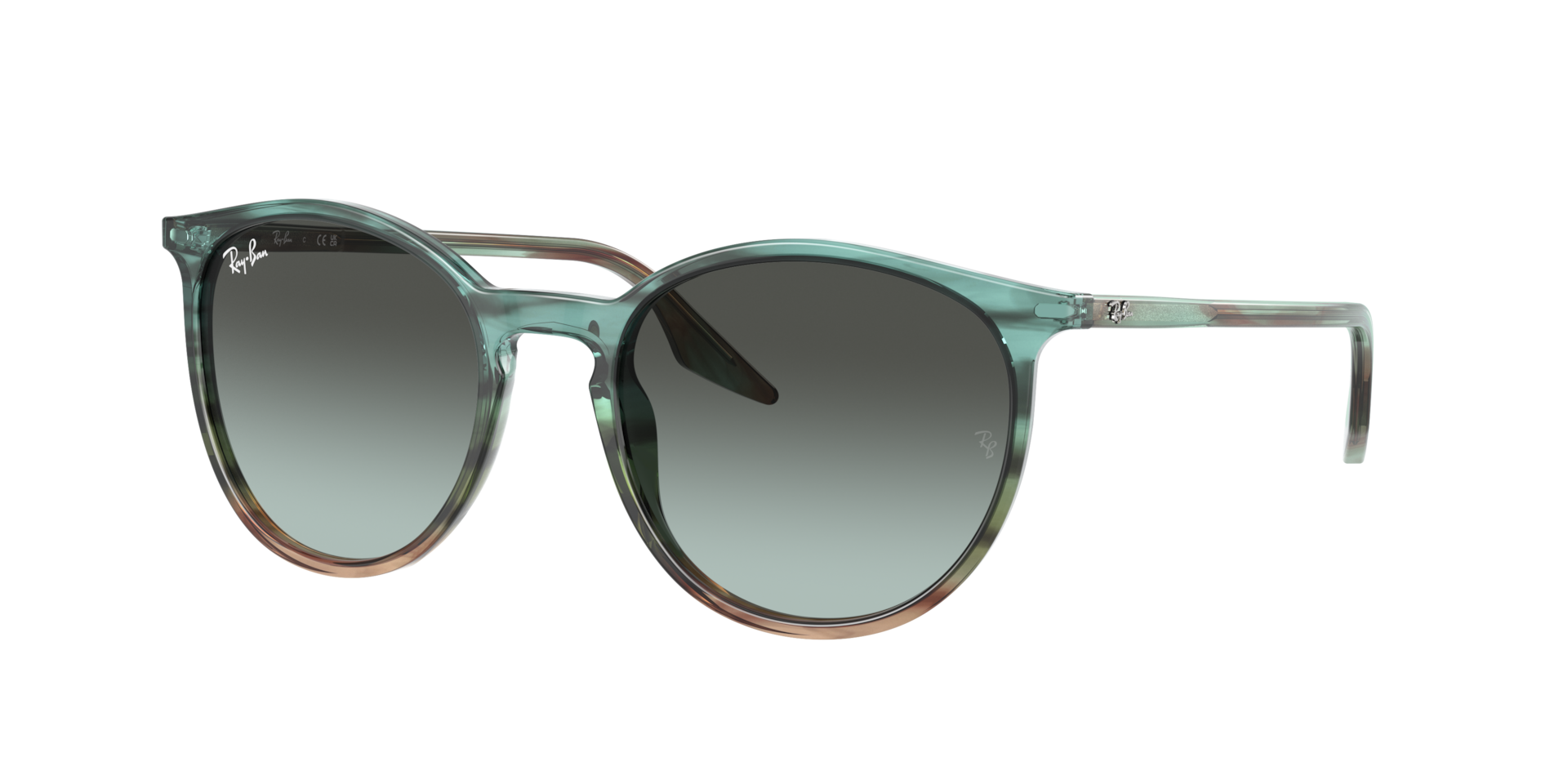 Ray-Ban Unisex Sunglass RB2204 -  Frame color: Striped Blue & Green, Lens color: Blue Vintage