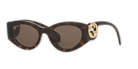 Gucci GG1691S M (54 - 19) with Brown lenses and Tortoise frame