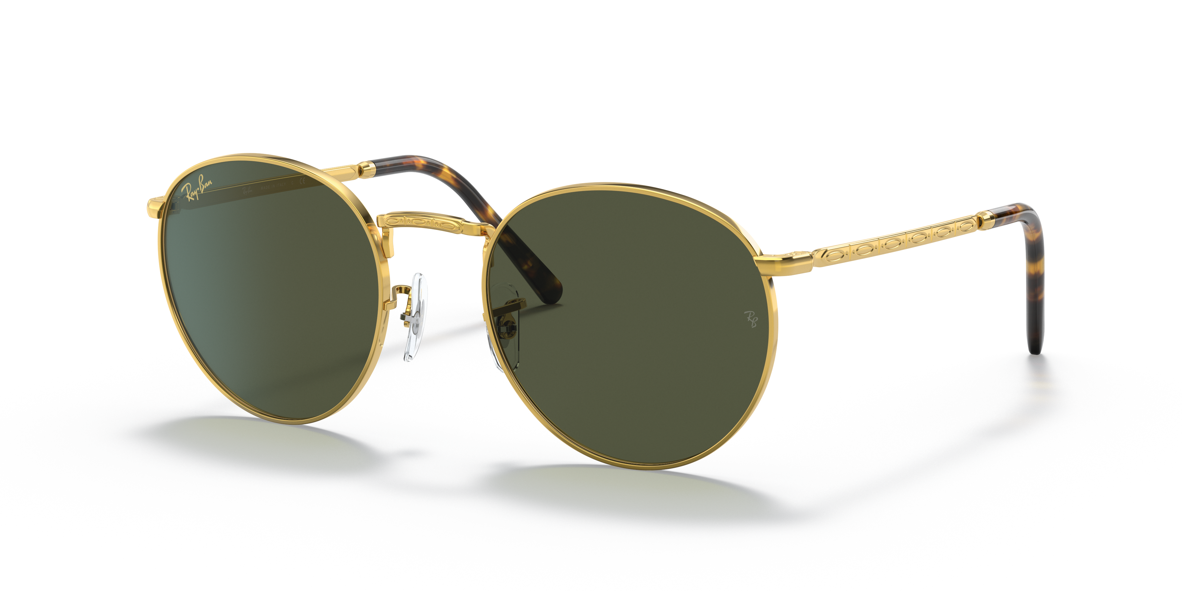 Ray-Ban ROUND L サングラス（ゴールドxイエロー系） Ray-Ban New Round XS (50 - 21) with Green lenses and Gold frame