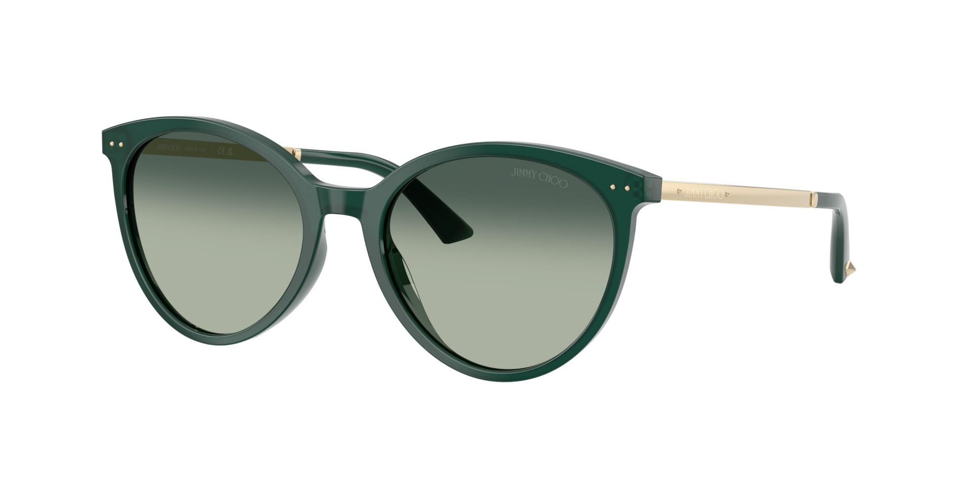 Jimmy Choo Frau Sunglass JC5060 - Rahmenfarbe: Opal Dunkelgrün, Linsenfarbe: Hellblau Verlauf Dunkelblau