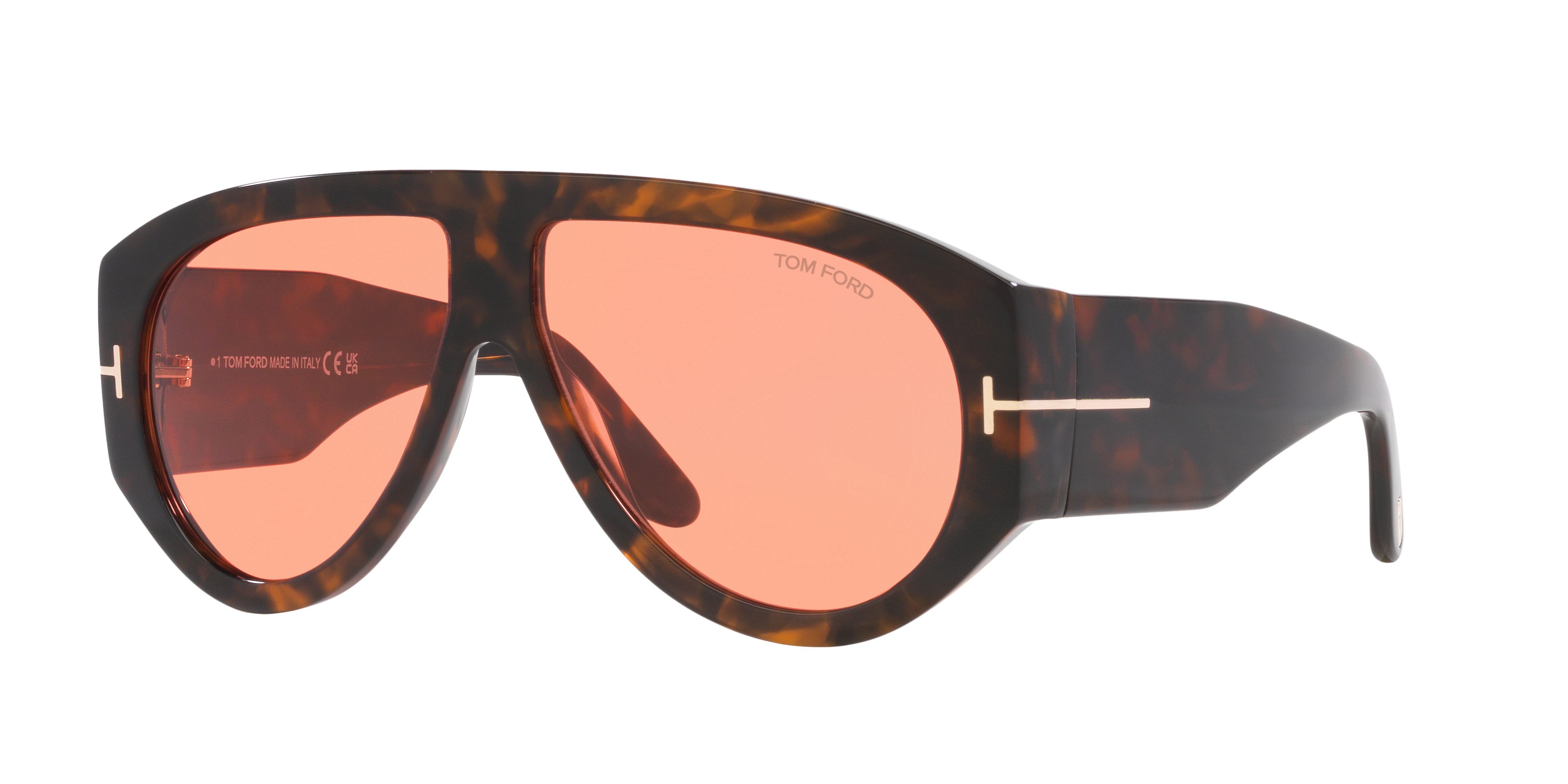 Tom Ford FT1044 XXL (60 - 12) with Red lenses and Brown frame