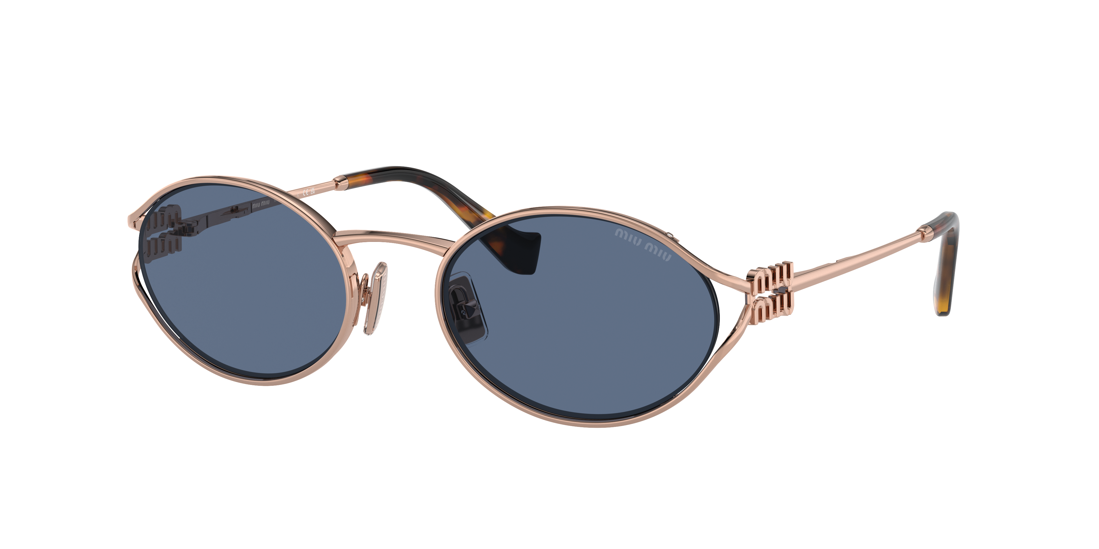 mikimuー Miu Miu MU 52YS L (54 - 21) com Lentes Azul e Armação Rosa