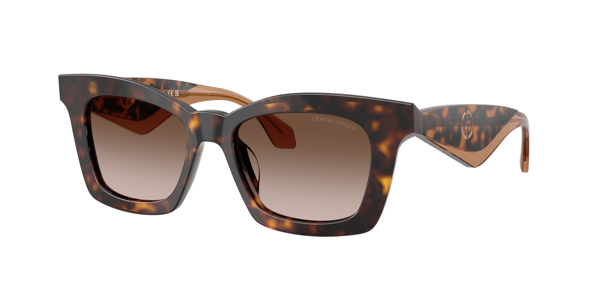Giorgio Armani Brown Ar8235u 502613 Woman Sunglasses Acetate Turtle Butterfly Normal Shaded - Image 2