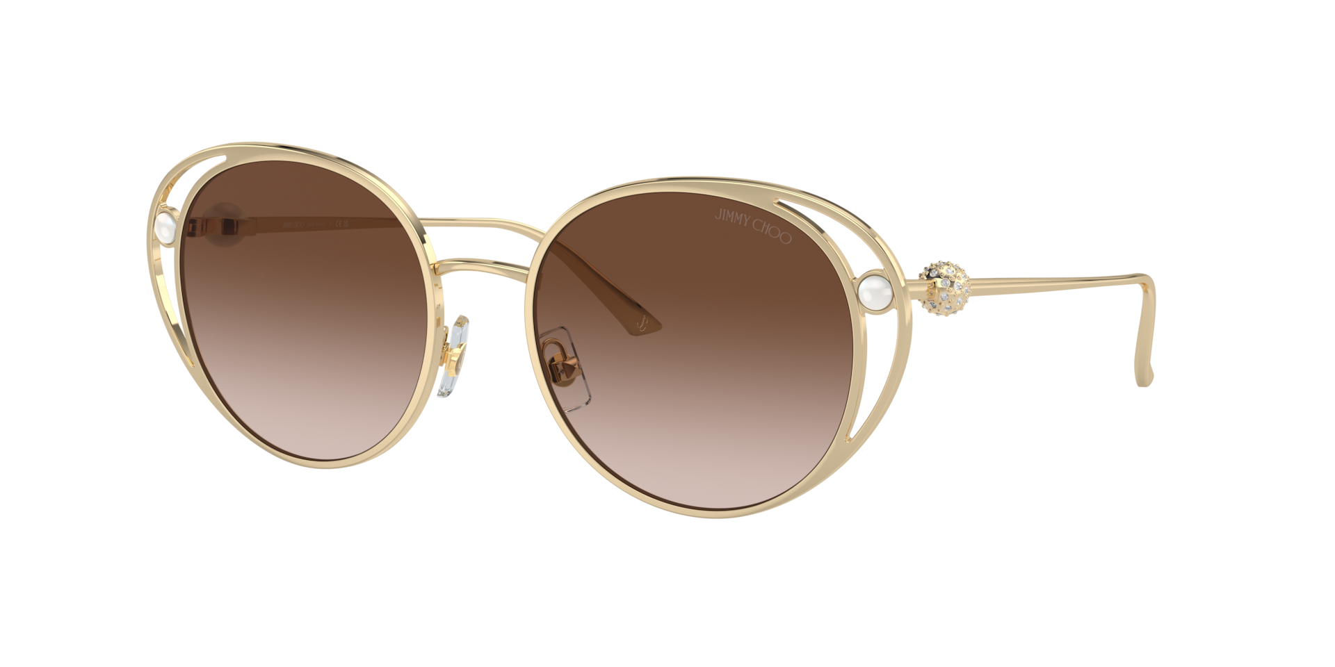 Jimmy Choo Woman Sunglass JC4003HB -  Frame color: Pale Gold, Lens color: Gradient Brown