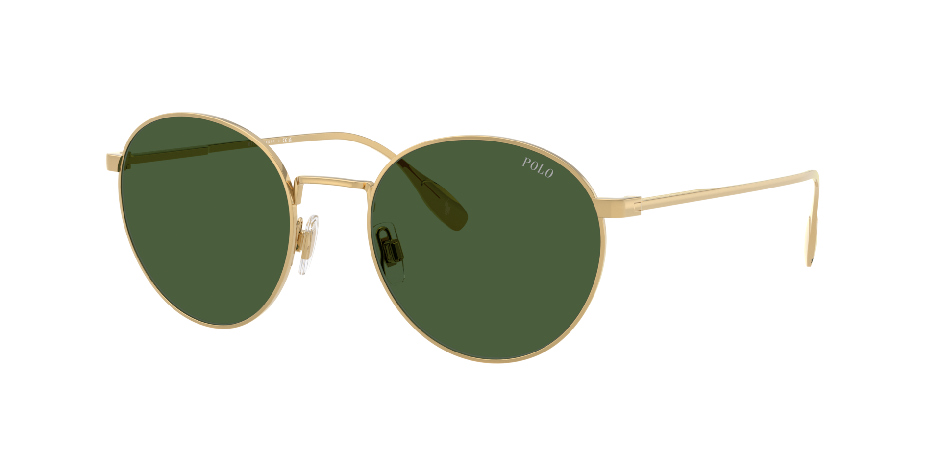 Polo Ralph Lauren Man Sunglass PH3158 -  Frame color: Shiny Gold, Lens color: Bottle Green