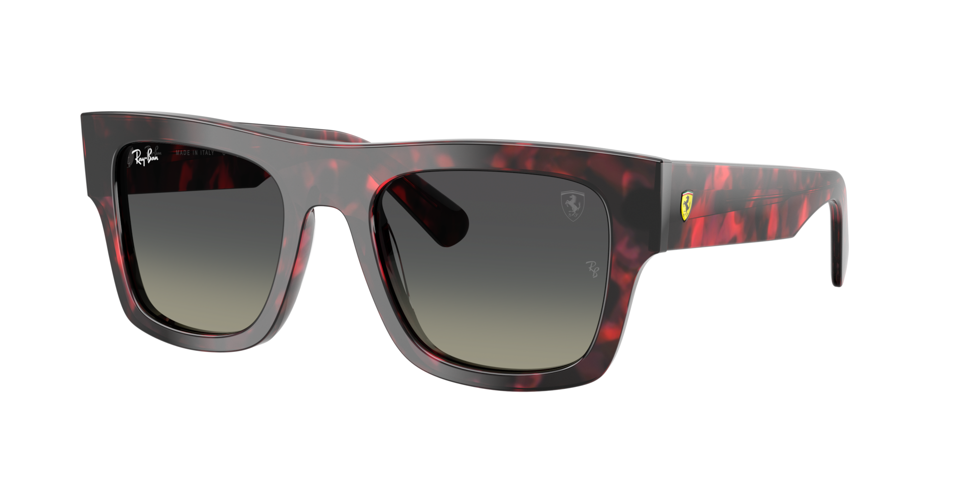 Ray-Ban Unisex Sunglass RB2217M Scuderia Ferrari Collection -  Frame color: Red Havana, Lens color: Grey Gradient