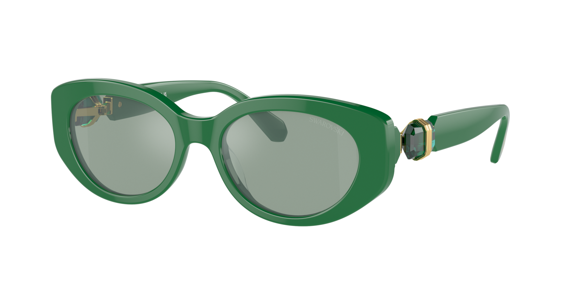 Swarovski Woman Sunglass SK6002 -  Frame color: Dark Green, Lens color: Azure Internal Mirror Silver