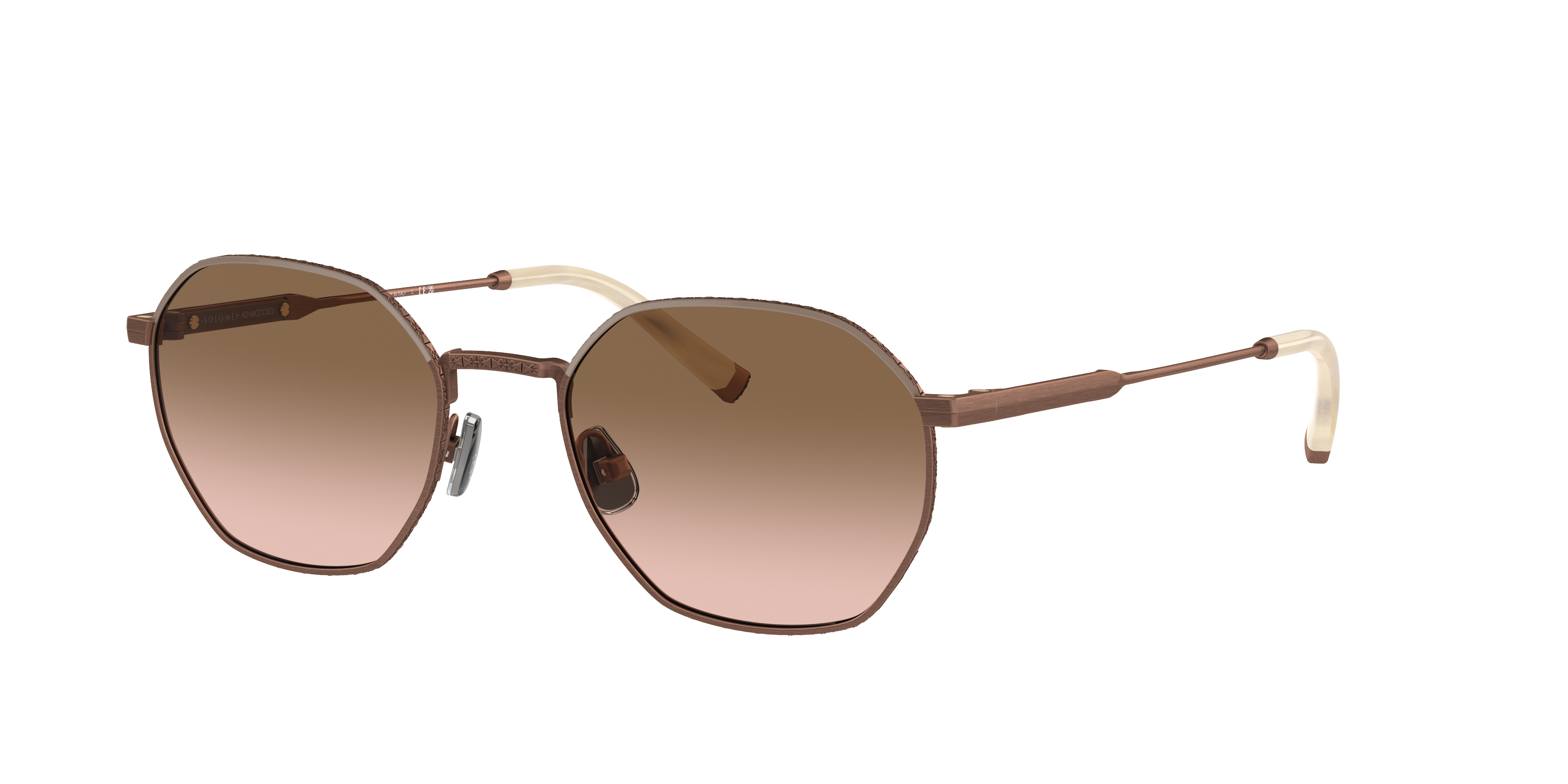 Brunello Cucinelli Unisex Sunglass BC2003ST -  Frame color: Brown Demi Matte/Sand, Lens color: Cipria