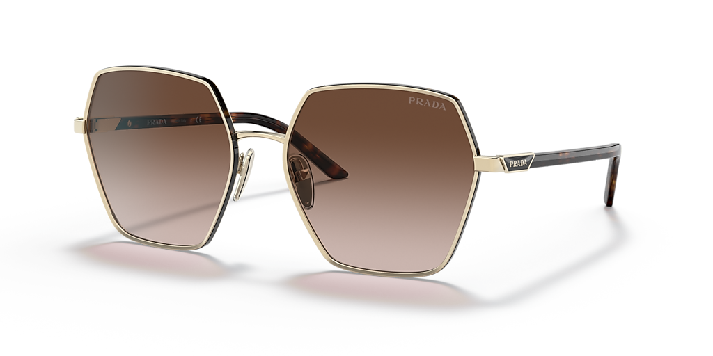 Prada PR 56YS XXL (58 - 18) with Brown lenses and Gold frame