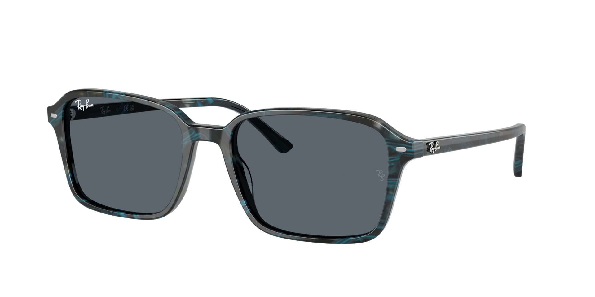 Ray-Ban Unisex Sunglass Raimond - Couleur du Monture: Bleu et gris fantaisie transparent, Couleur de Lentille: Bleu