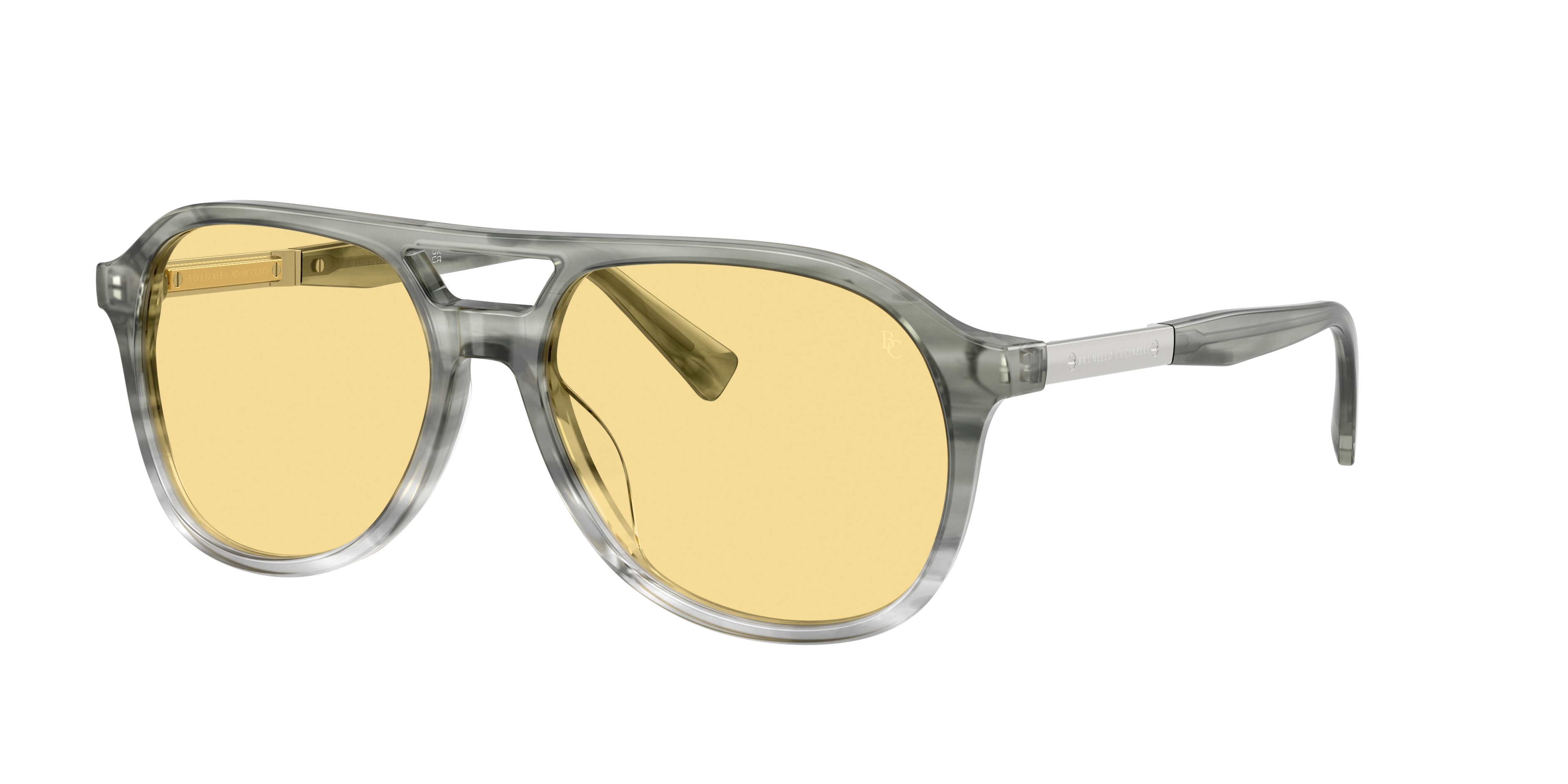 Brunello Cucinelli Man Sunglass BC4025S -  Frame color: Antracite Striato, Lens color: Honey Gold
