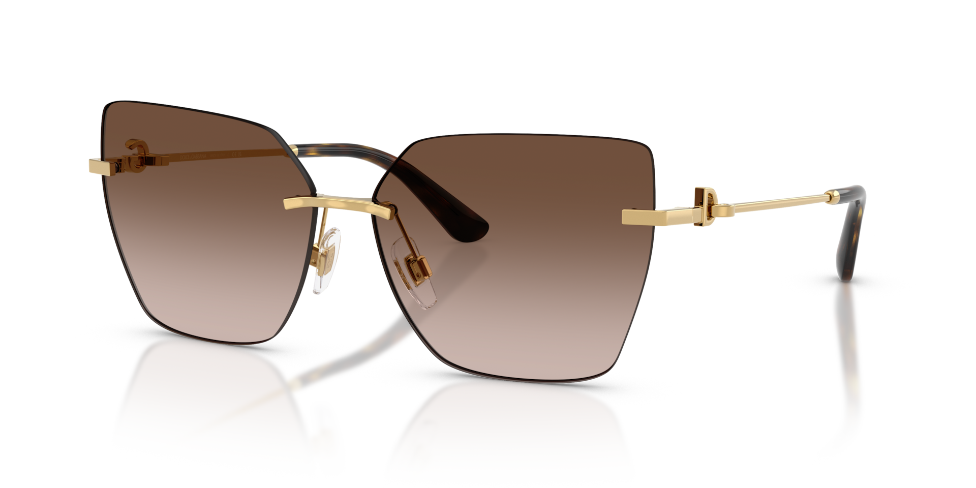 Dolce&Gabbana DG2321 XL (62 - 14) with Brown lenses and Gold frame