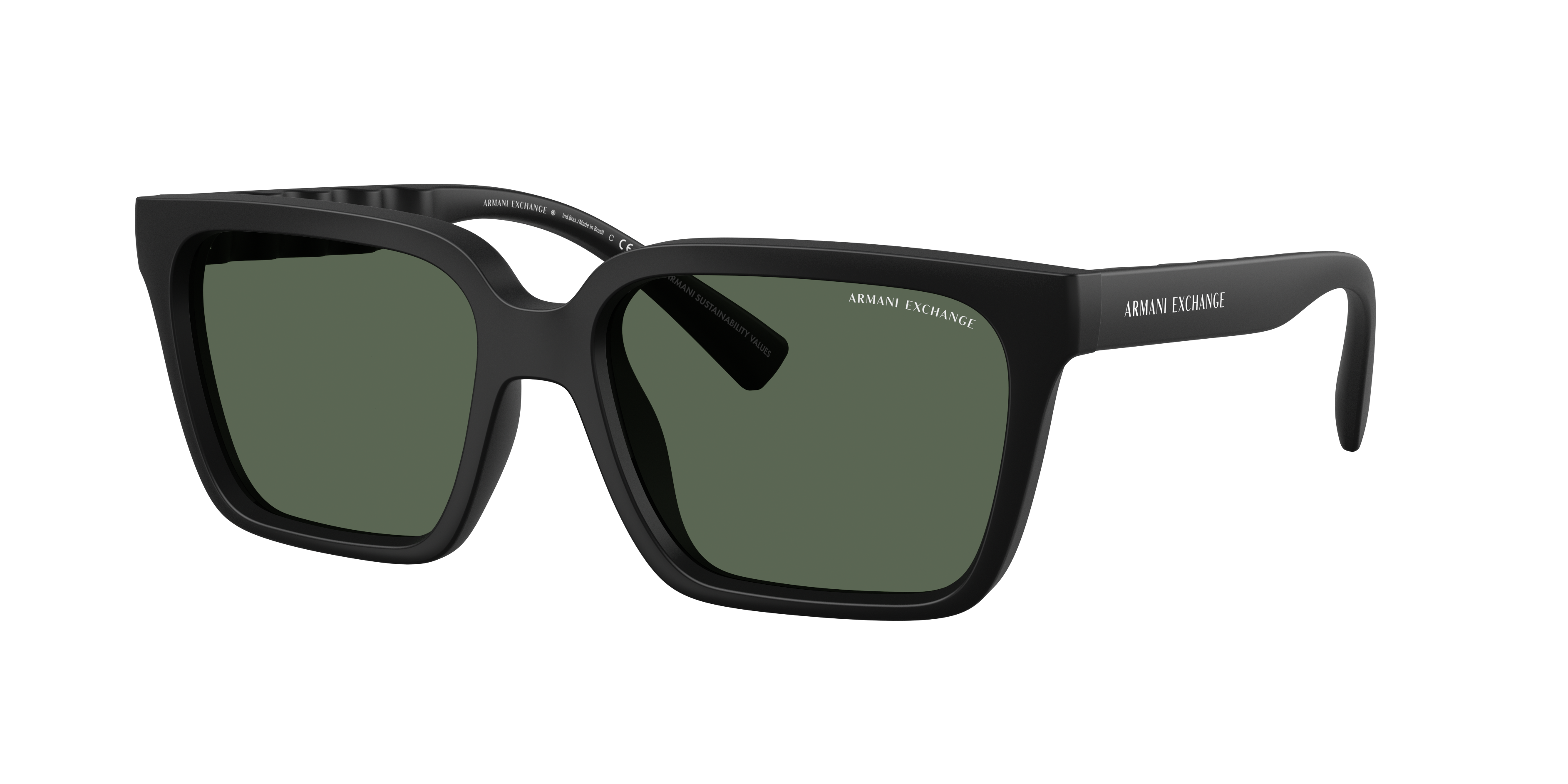 Armani Exchange AX4147S M (56 - 17) with Green lenses and Black