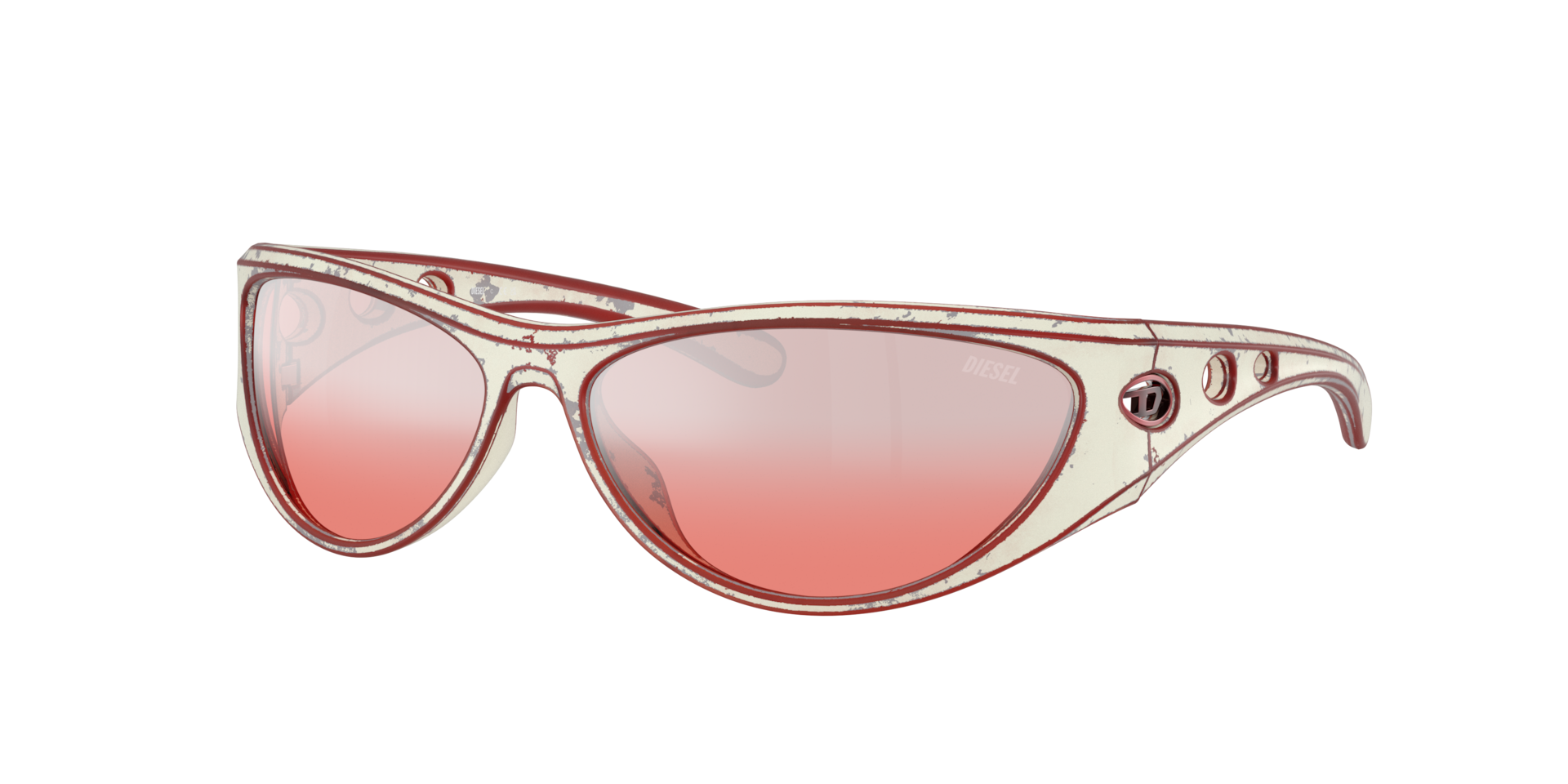 Diesel Unisex Red Dl3004u 20107E Sunglasses Injected White Cat Eye Normal Shaded - Image 3