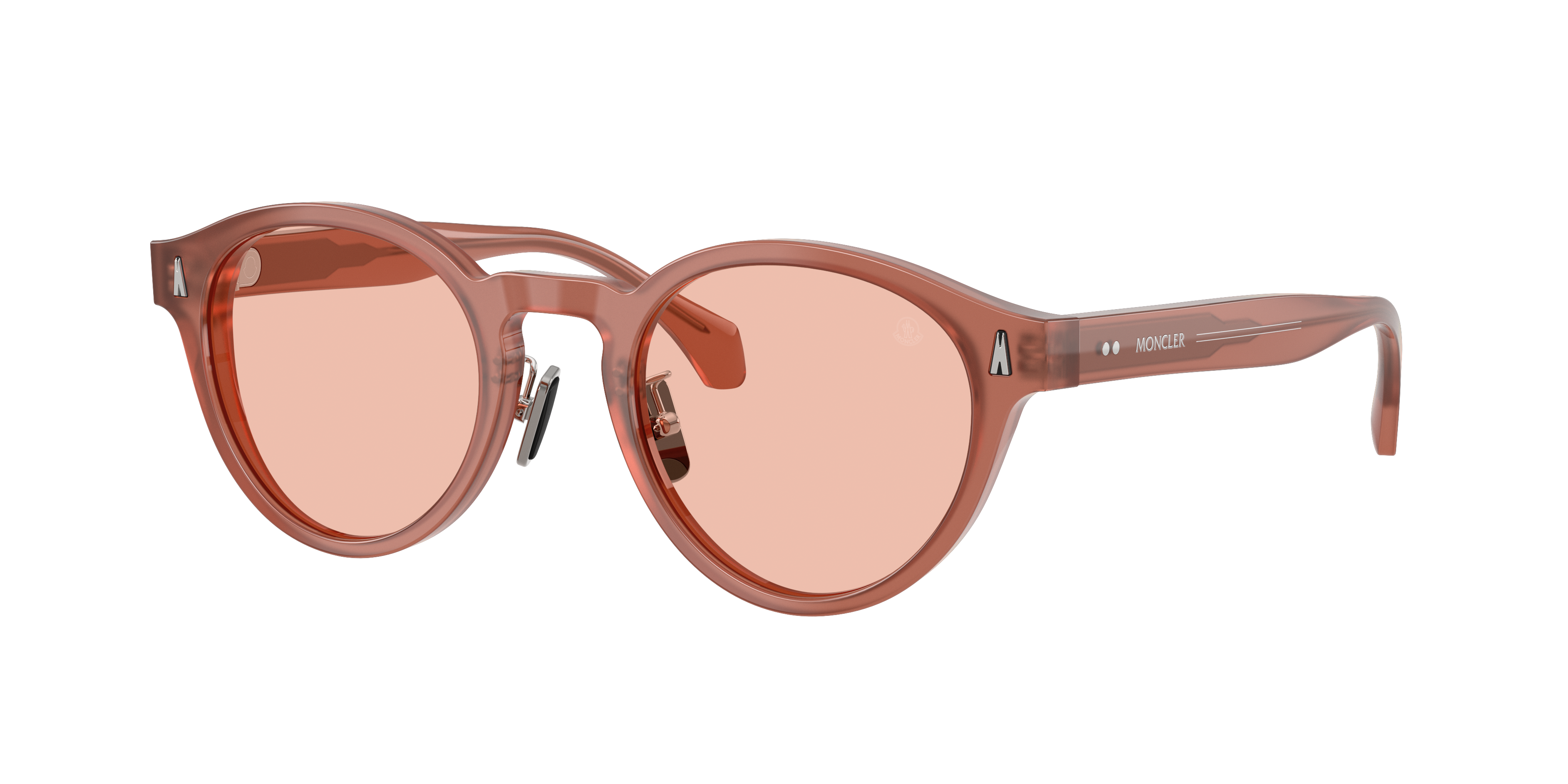 Moncler Unisex Sunglass ME6017D Ember -  Frame color: Shiny Opal Pink, Lens color: Solid Light Pink