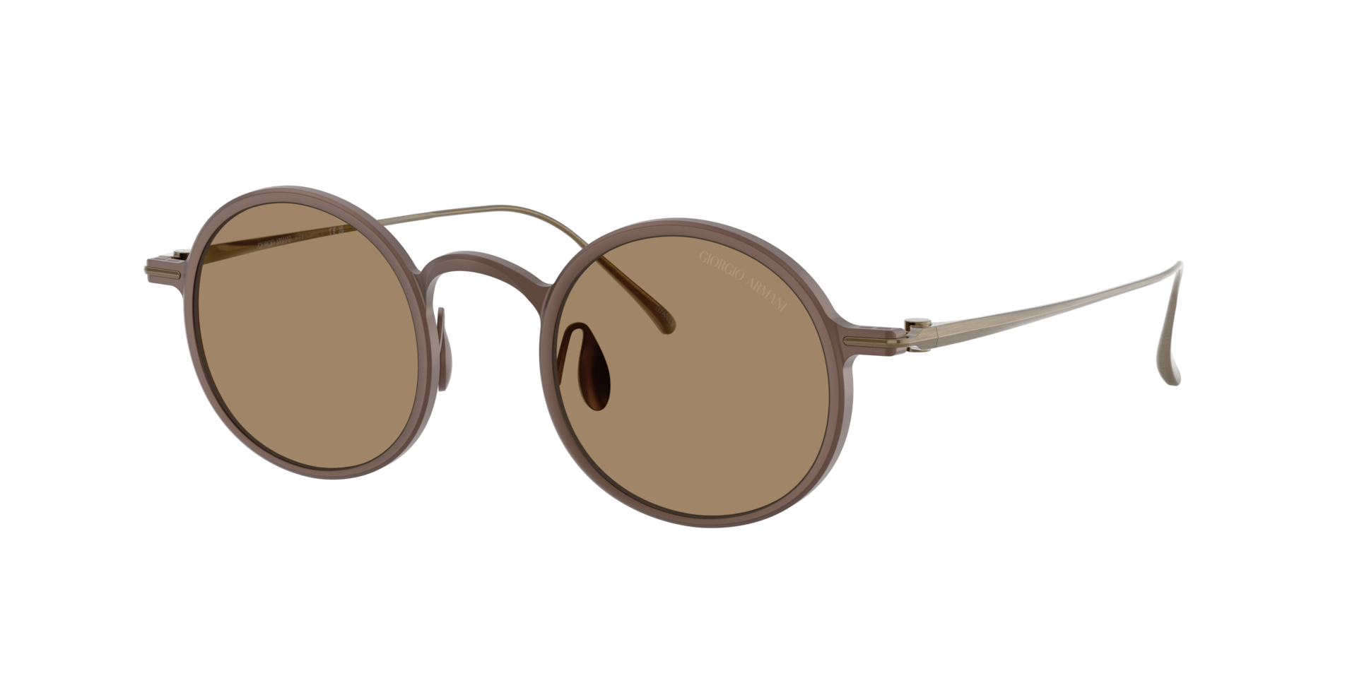 Giorgio Armani , Sunglasses, Male, Brown, 46 Mm, Ar6173t Round Sunglasses - Image 4