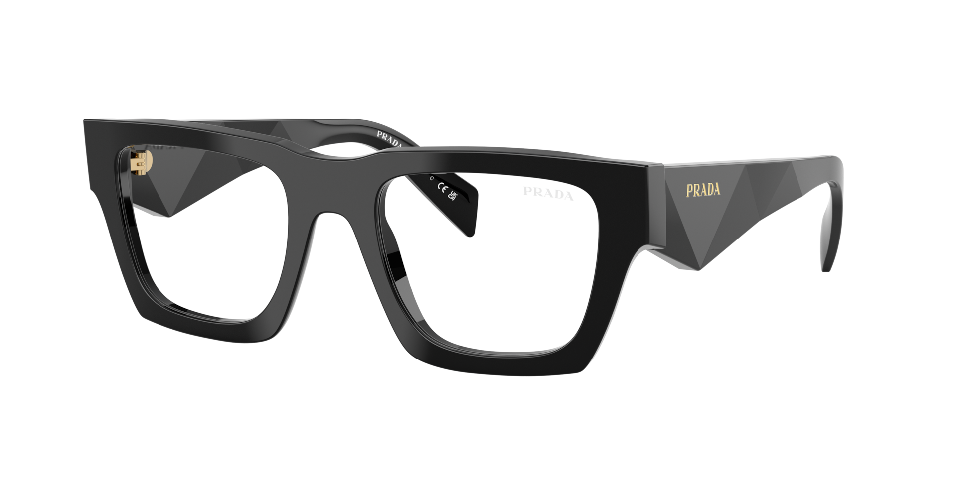 小物 Archive PRADA halfrim sunglasses Prada PR A06S M (50 - 21) with Transparent lenses and Black frame