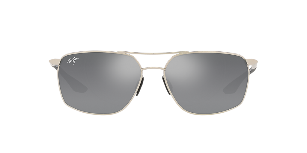 ♡ m2321m♡ Maui Jim Puu Kukui XL (58 - 16) with Grey lenses and Silver frame