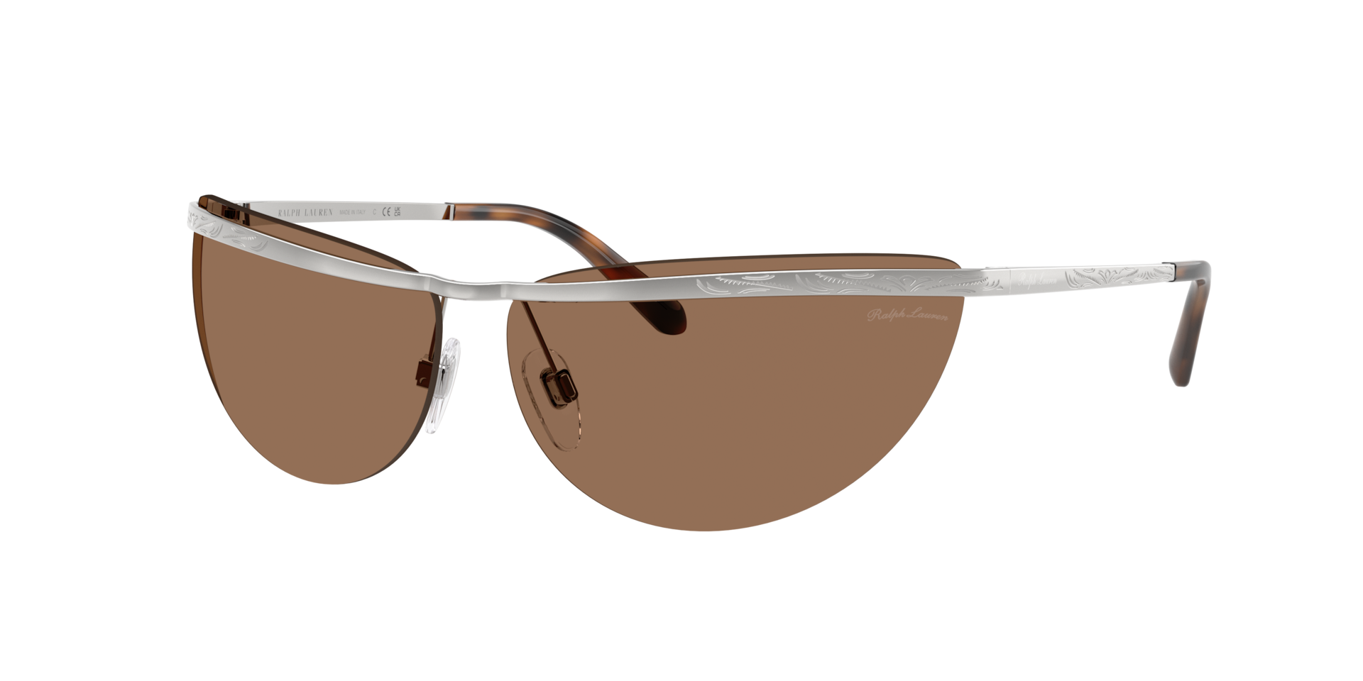 Ralph Lauren Woman Sunglass RL7097   Frame color Shiny Silver Lens color Dark Brown