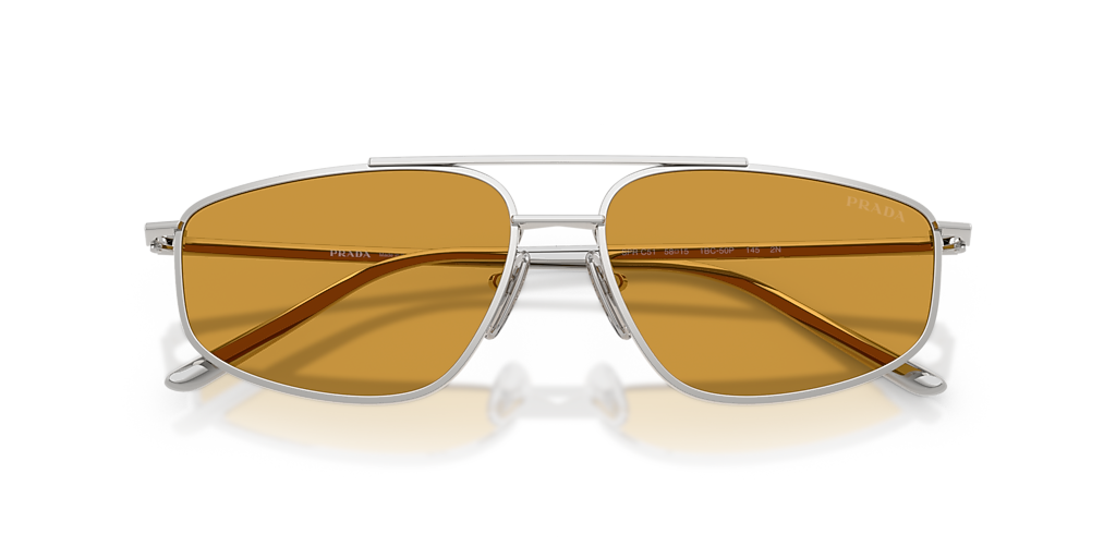 Prada PR C51S XL (58 - 15) with Brown lenses and Silver frame